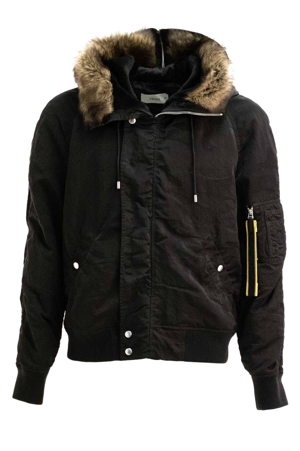 FENDI Bomber in nylon patchwork di colore nero
