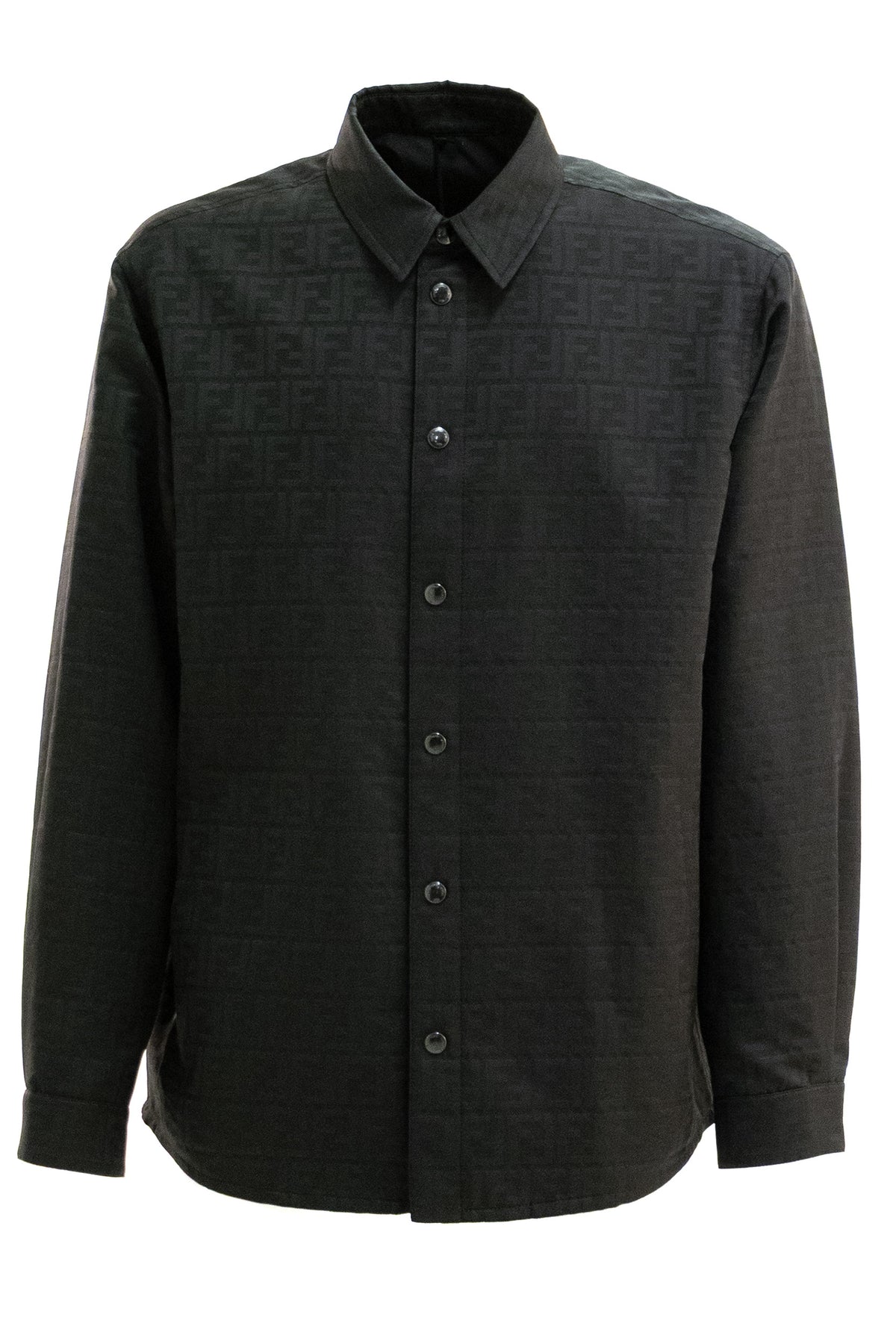 FENDI Bluson in nylon jacquard FF Zucca di colore nero