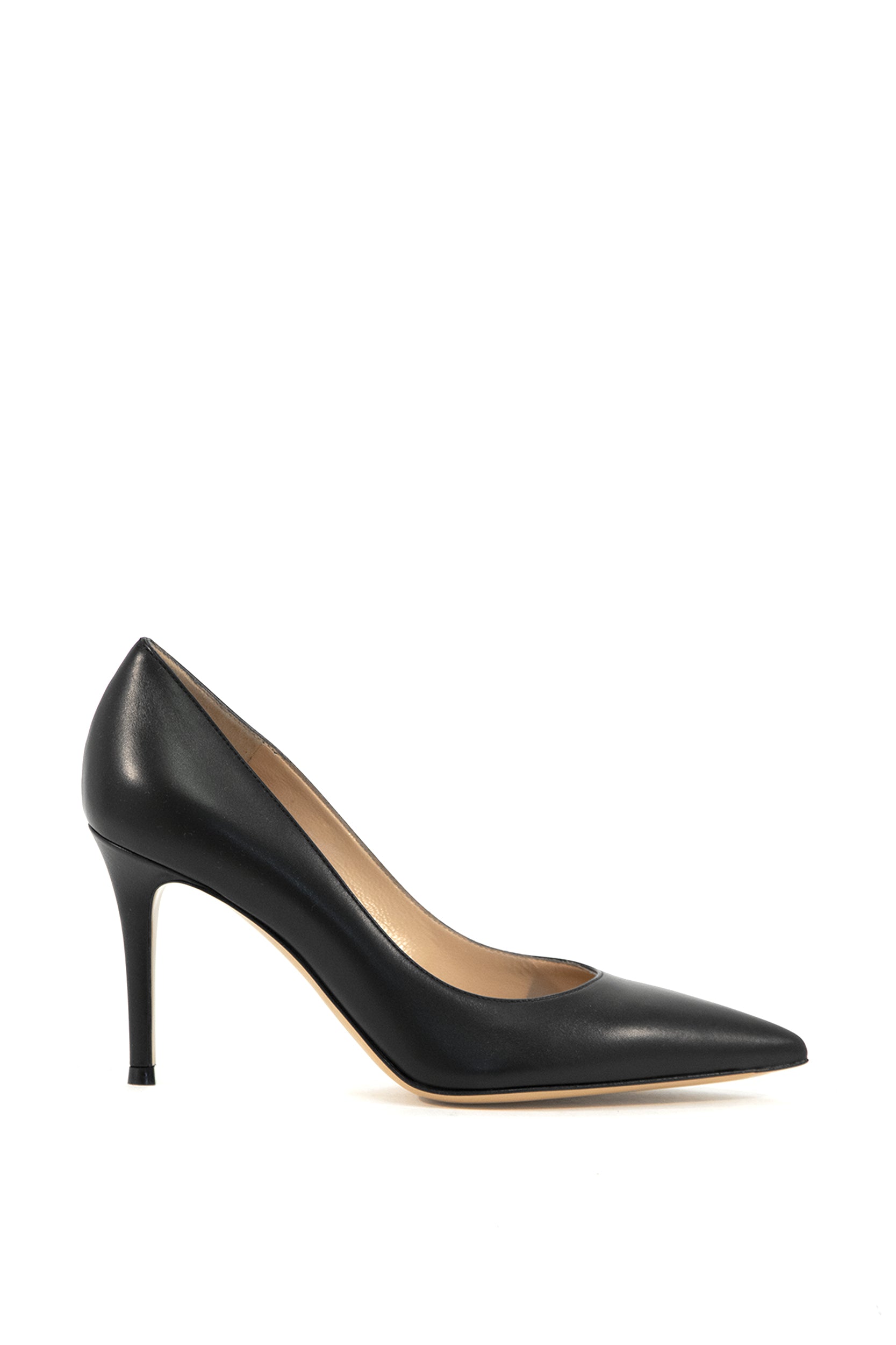 Décolleté Gianvito 85 in pelle di colore nero<BR/> G24580.85RIC.VITNERO BLACK GIANVITO ROSSI 