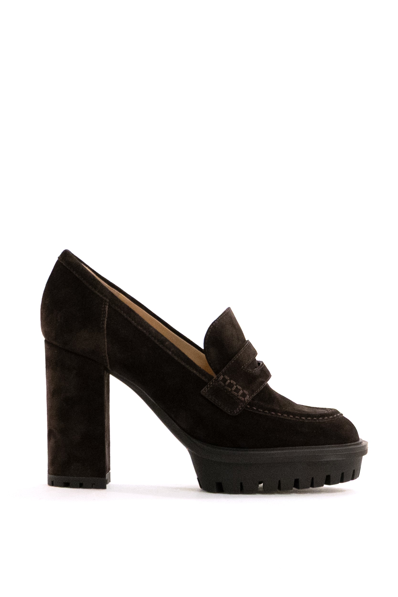 Mocassini Barry in suede di colore marrone <BR/> G25357.70RIC.SUEMOKA MOKA GIANVITO ROSSI 