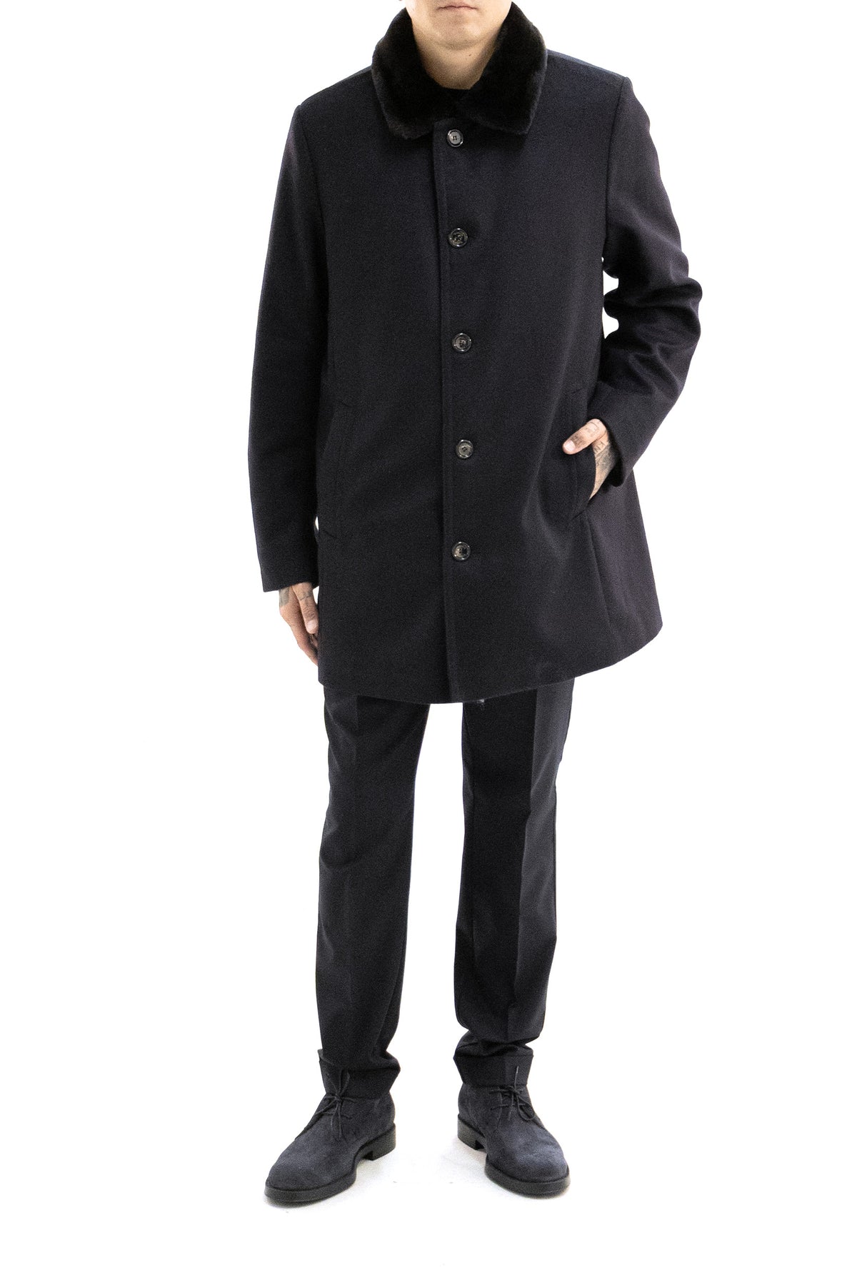 GIMO'S Cashmere Wool Coat, Blu, view 2