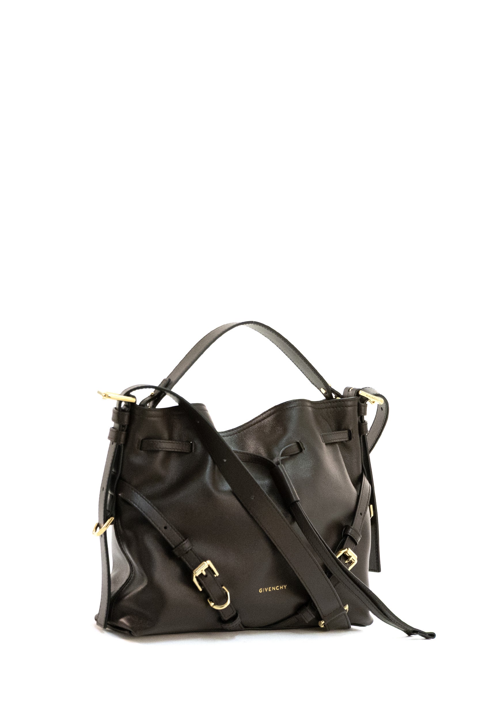 Borsa Voyou Bucket piccola in pelle lucida di colore marrone<BR/> BB518PB2AE 206 GIVENCHY 