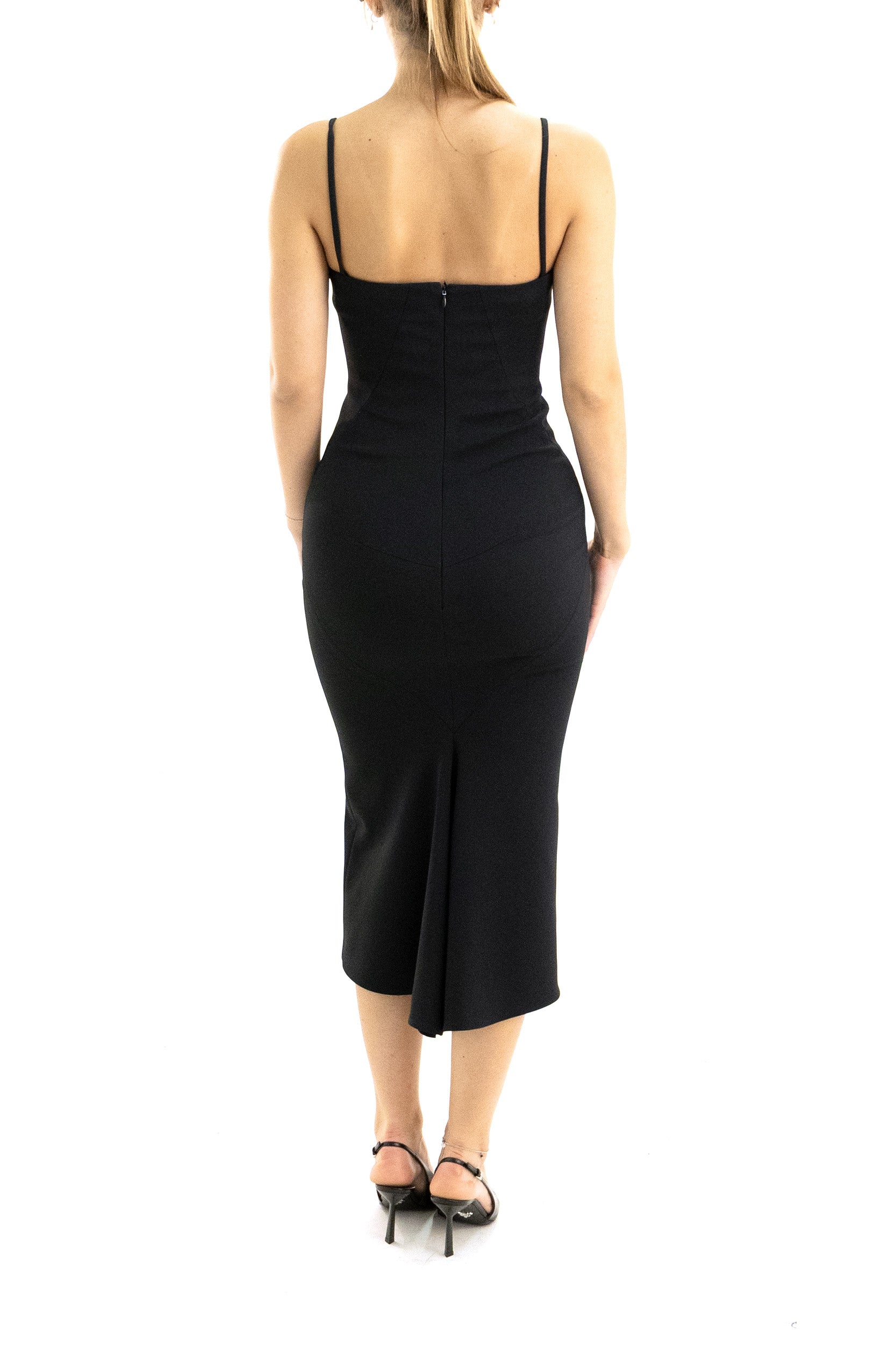 Abito midi in crêpe cady di colore nero BW22F9164K 001 GIVENCHY 