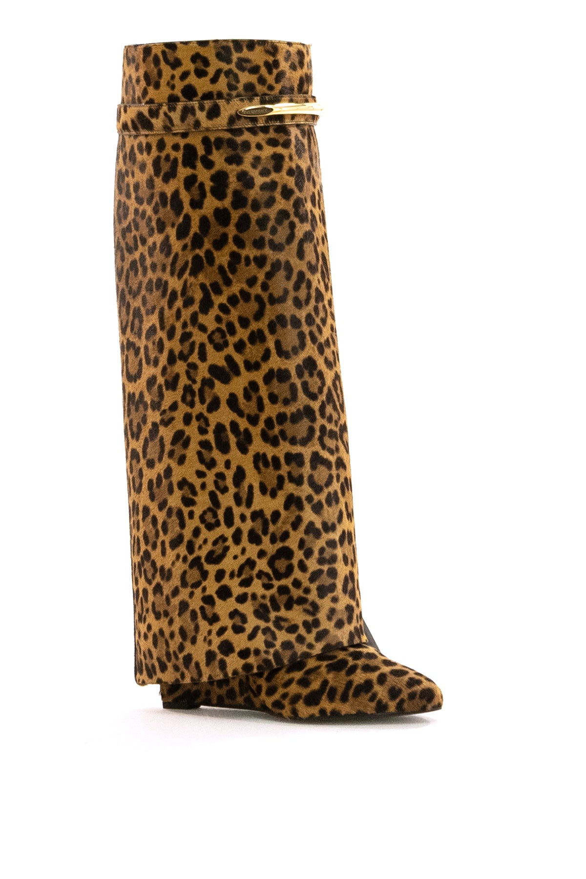 GIVENCHY Stivali Shark Pinch in cavallino stampa leopardo, Nero/beige, view 2