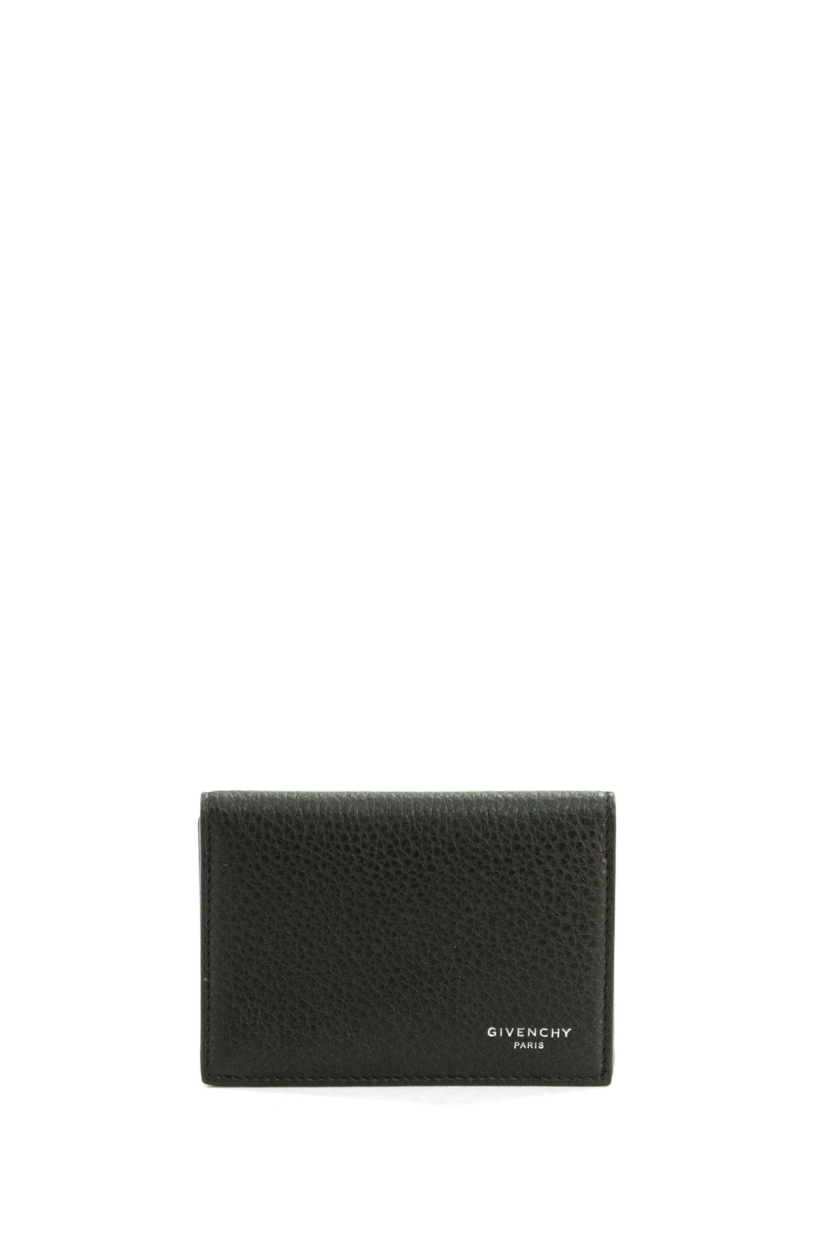 Portacarte in pelle martellata e pelle liscia di colore nero <BR/> BK60GRK213 001 GIVENCHY 