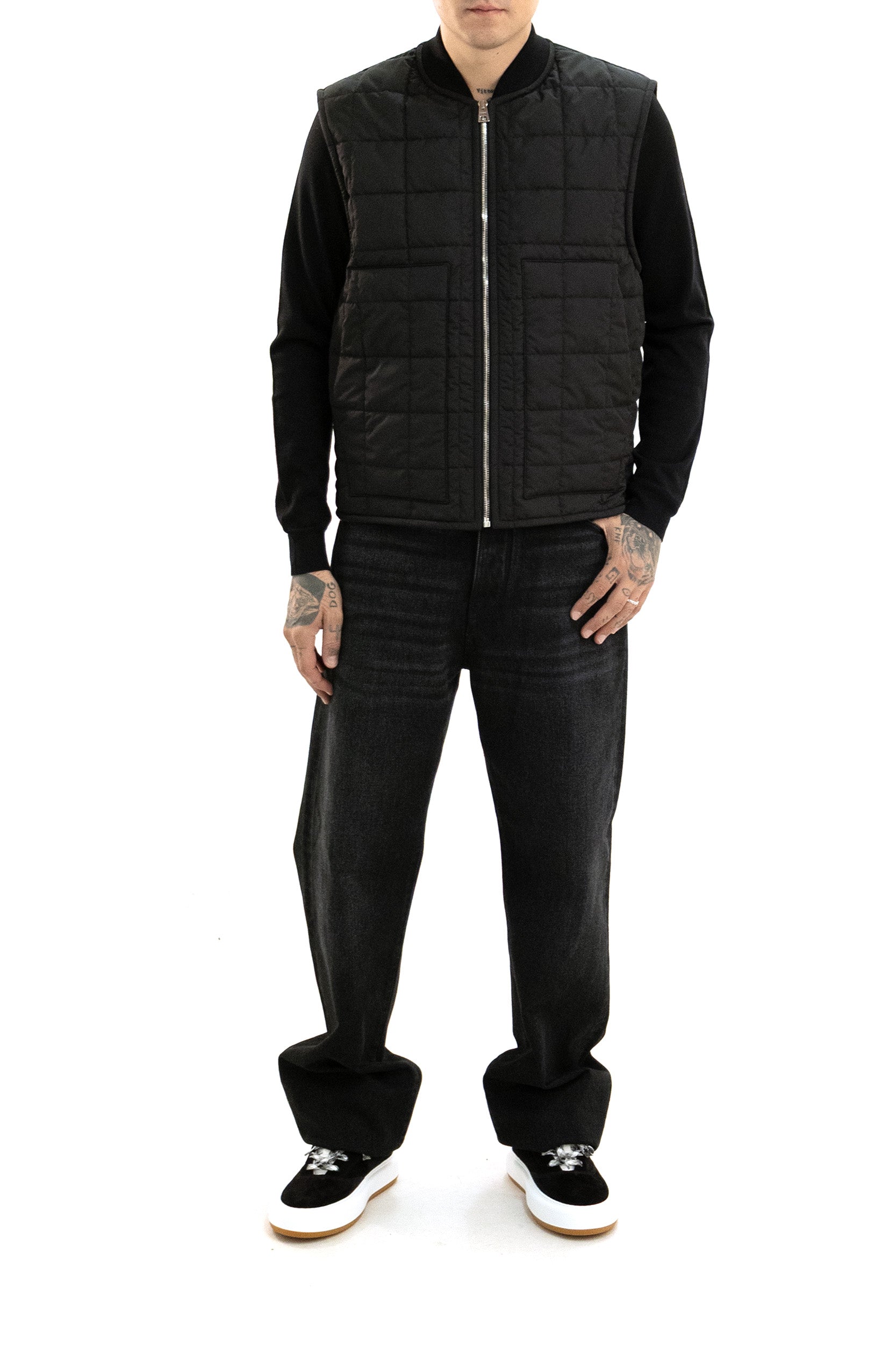 Gilet trapuntato di colore nero<BR/> BM01J715L8 001 GIVENCHY 