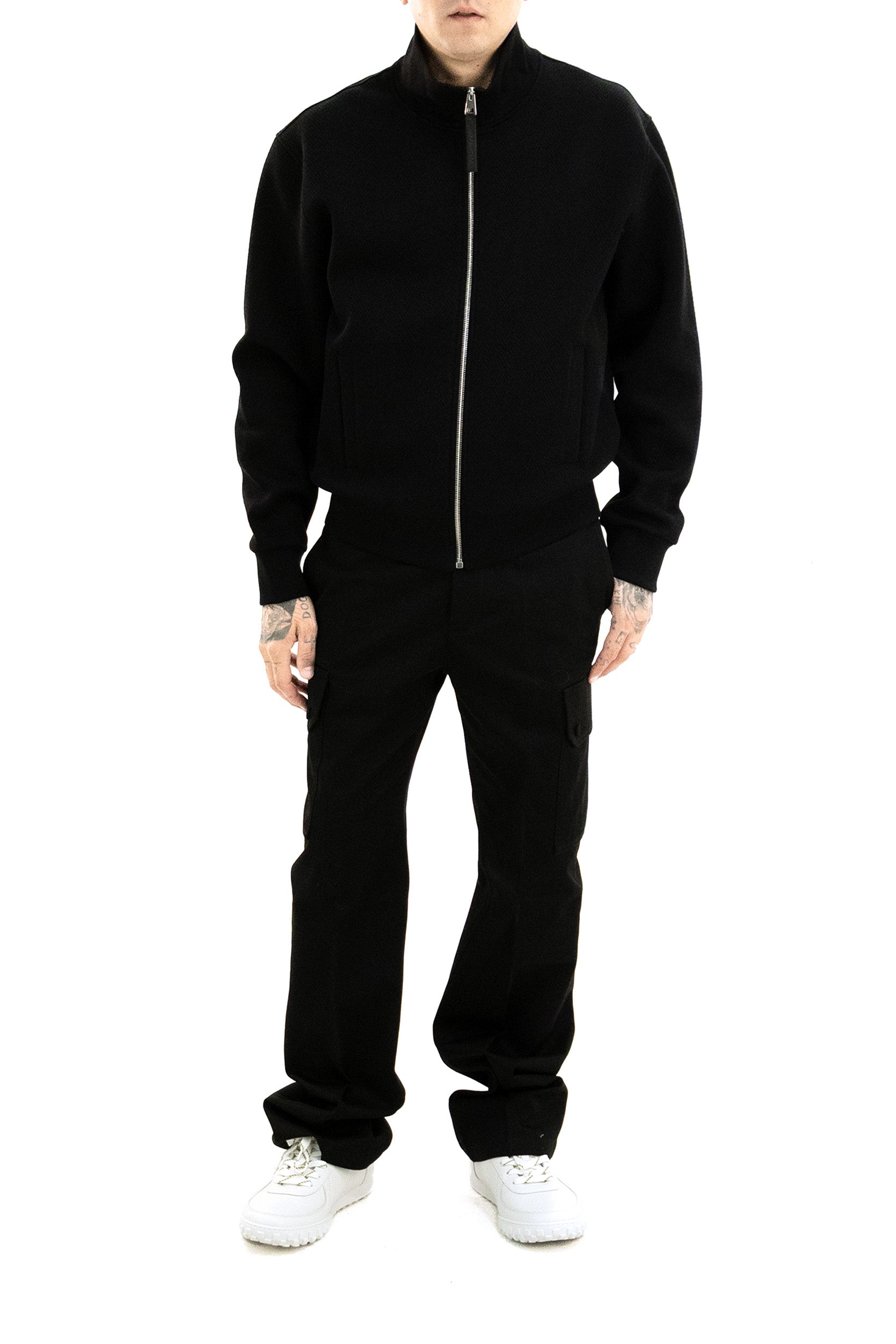 Felpa in cotone con motivo chevron di colore nero<BR/> BMJ0PV3YT9 001 GIVENCHY 