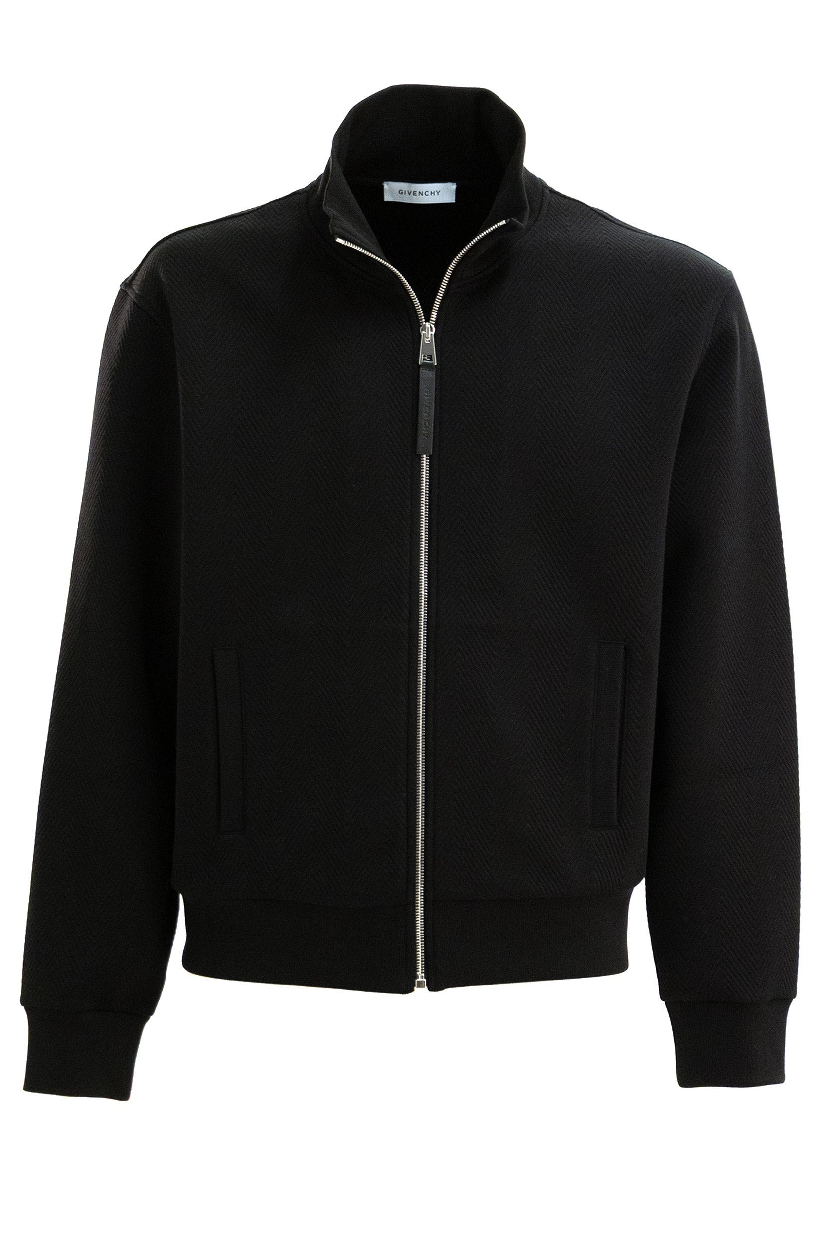 Felpa in cotone con motivo chevron di colore nero<BR/> BMJ0PV3YT9 001 GIVENCHY 