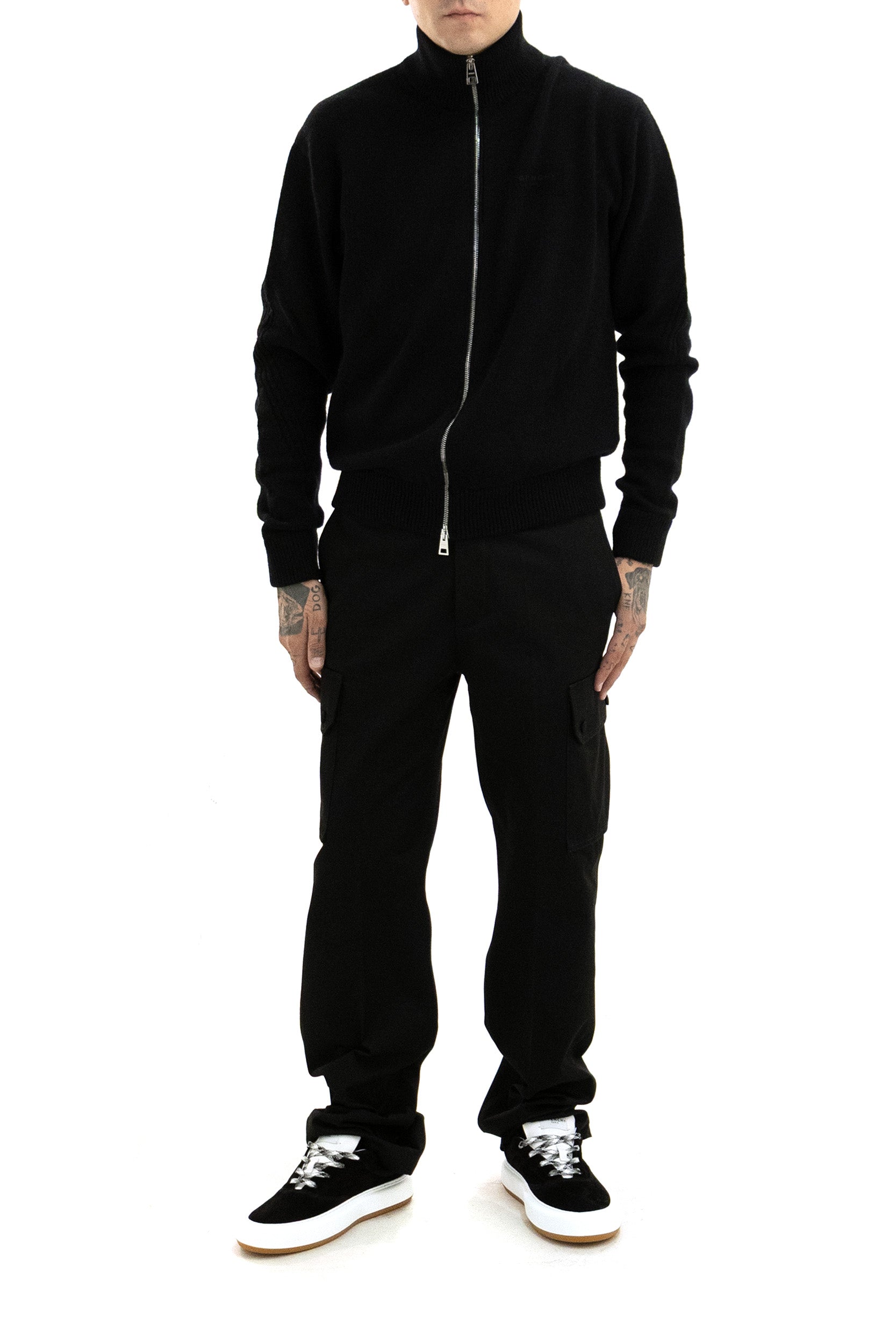 Cardigan in lana e cashmere di colore nero<BR/> BMK01H4YRM 001 GIVENCHY 