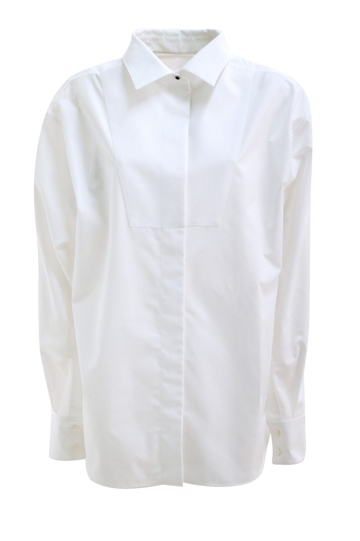GIVENCHY Camicia in popeline di cotone di colore bianco