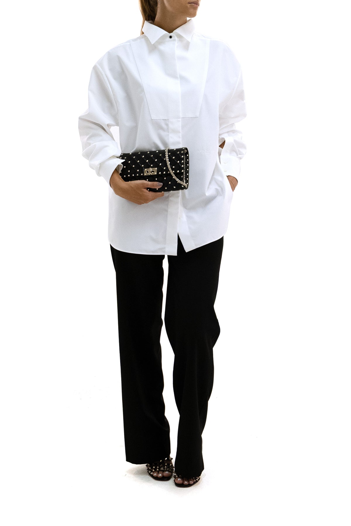 GIVENCHY Camicia in popeline di cotone di colore bianco, vista 2