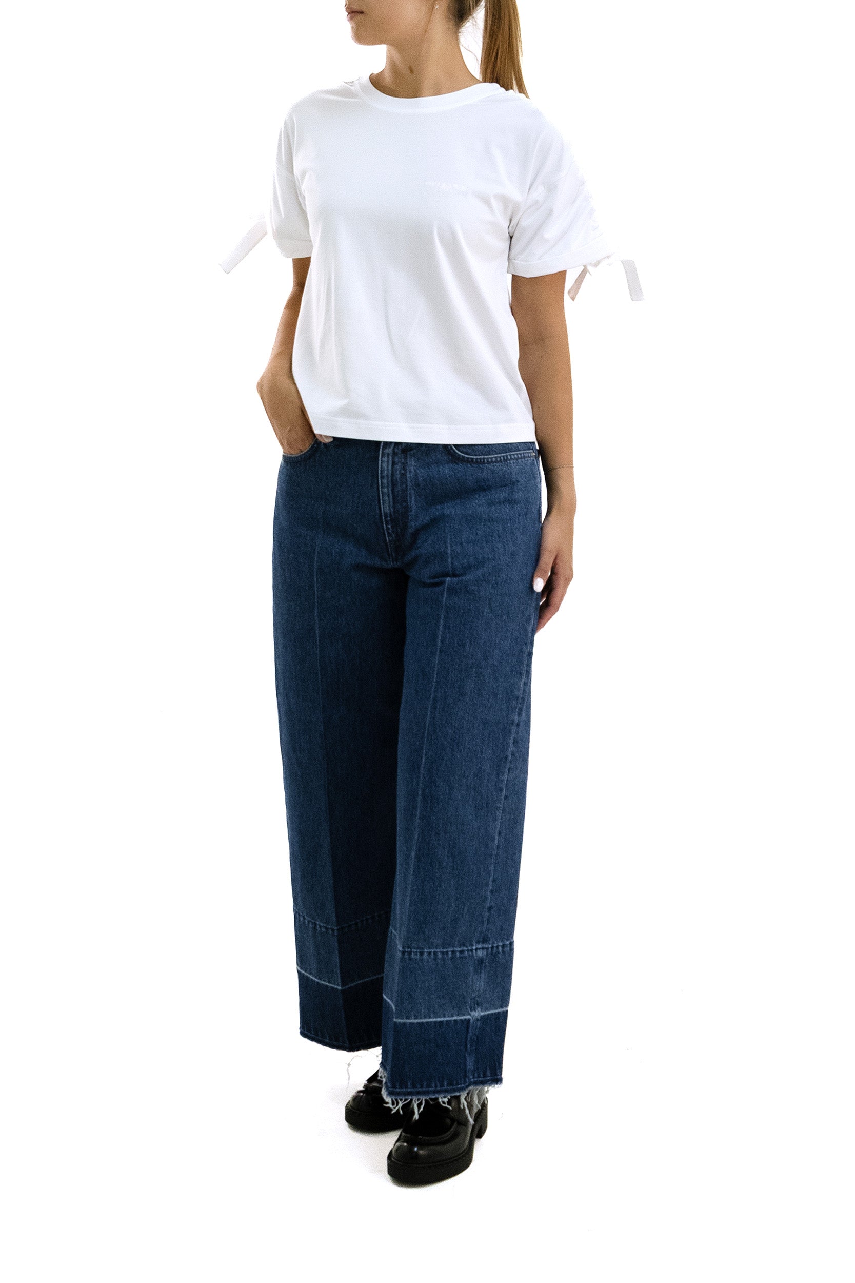 T-shirt in cotone di colore bianco<BR/> BW70G931D8 100 GIVENCHY 