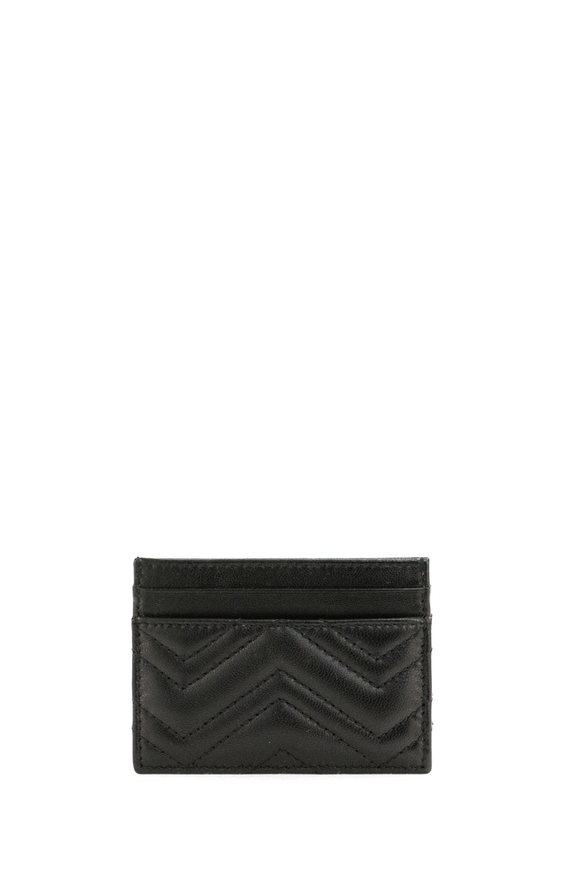 GUCCI Portacarte GG Marmont in Nappa colore nero, vista 2