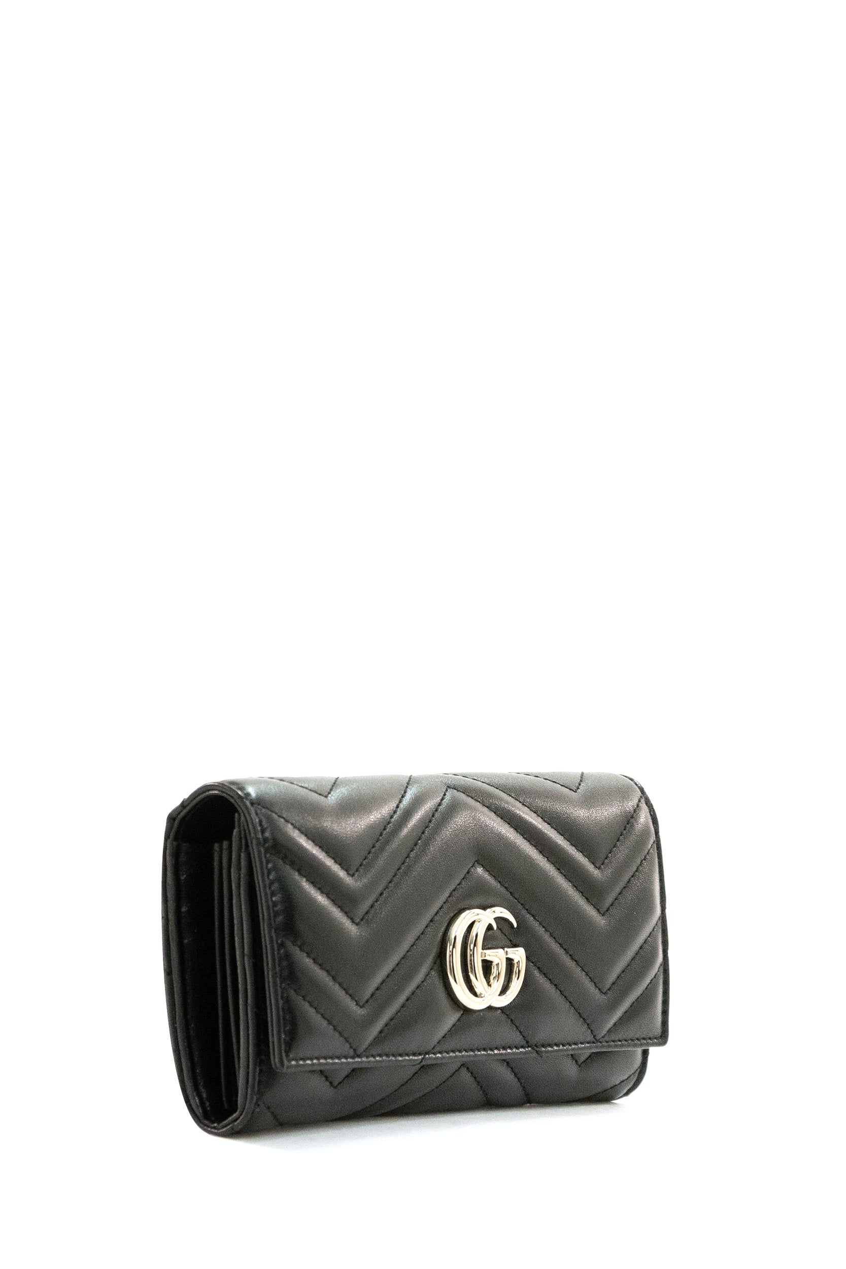 Portafoglio GG Marmont in pelle matelassé di colore nero<BR/> 443436 AAFAX 1000 GUCCI 