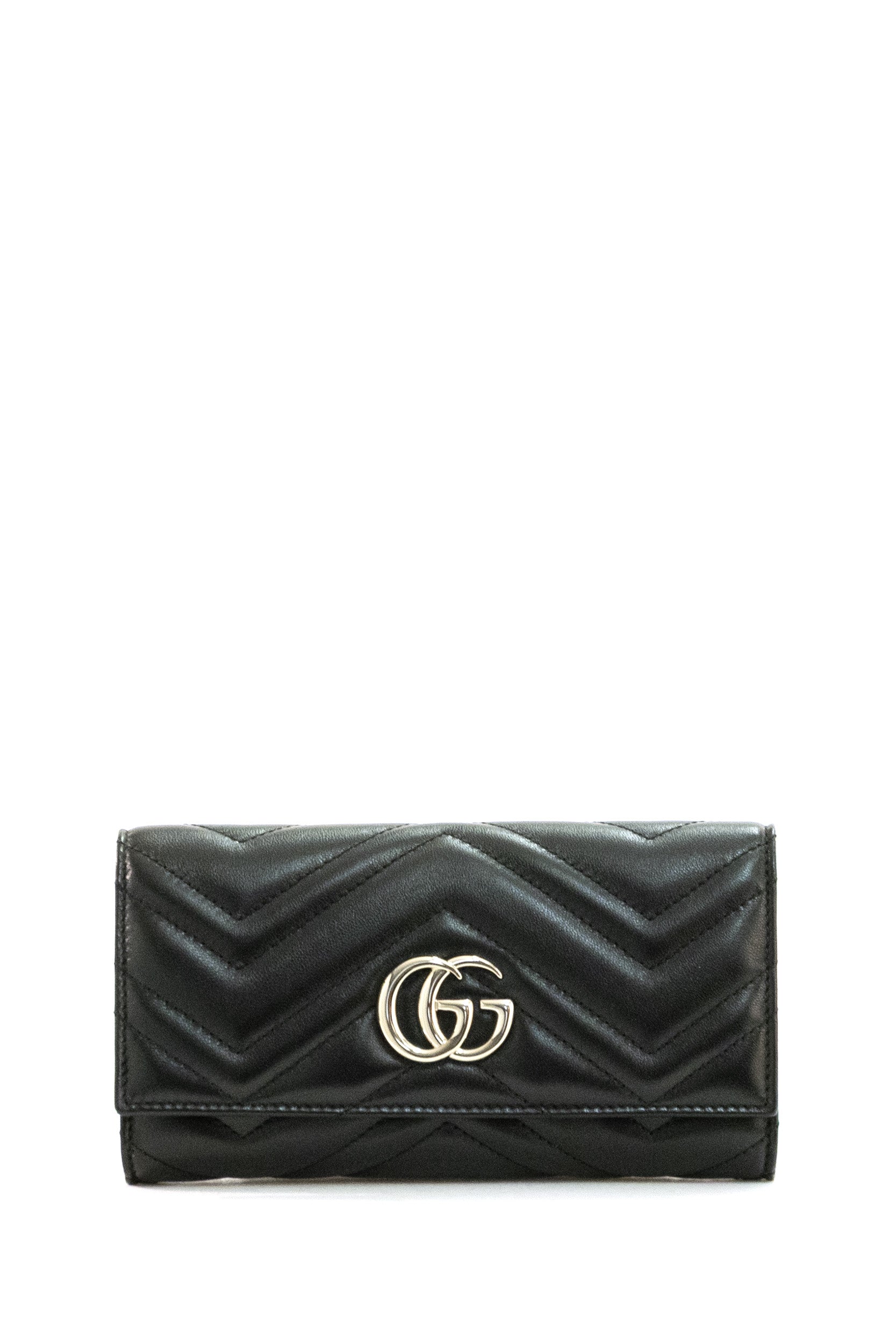 Portafoglio GG Marmont in pelle matelassé di colore nero<BR/> 443436 AAFAX 1000 GUCCI 
