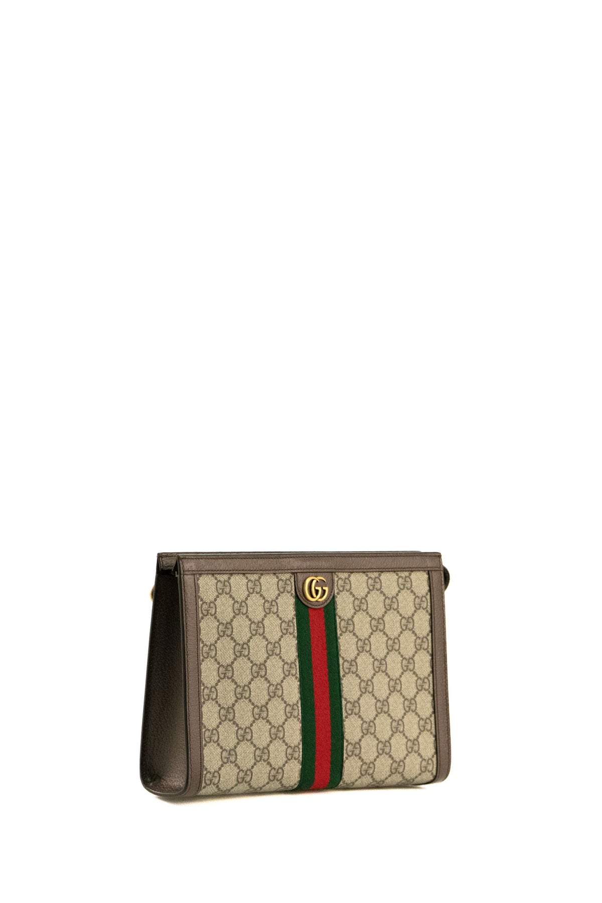 GUCCI Pouch in tessuto GG Supreme color beige ed ebano, Marrone, view 2