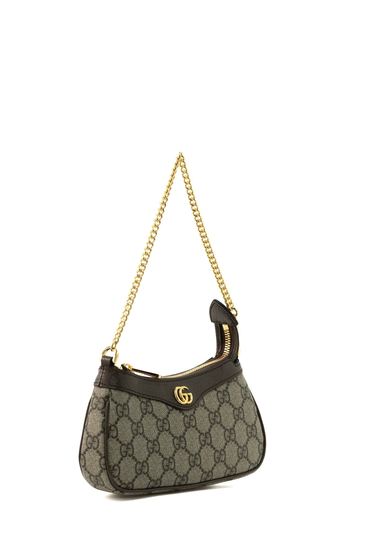 GUCCI Mini borsa in tessuto GG Supreme color beige ed ebano, Marrone, view 2