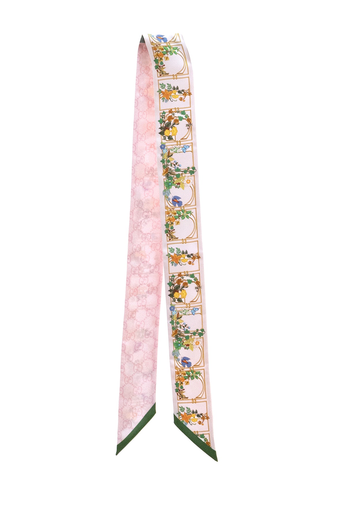 GUCCI Nastro in twill di seta jacquard GG di colore rosa