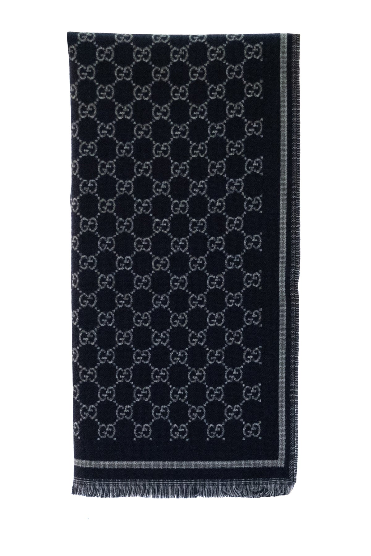 Sciarpa in lana GG  in lana blu 836264 4G386 1468 GUCCI 