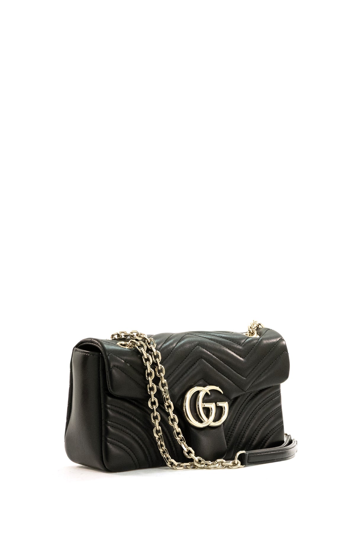 GUCCI Borsa GG Marmont in nappa matelassé di colore nero, vista 2