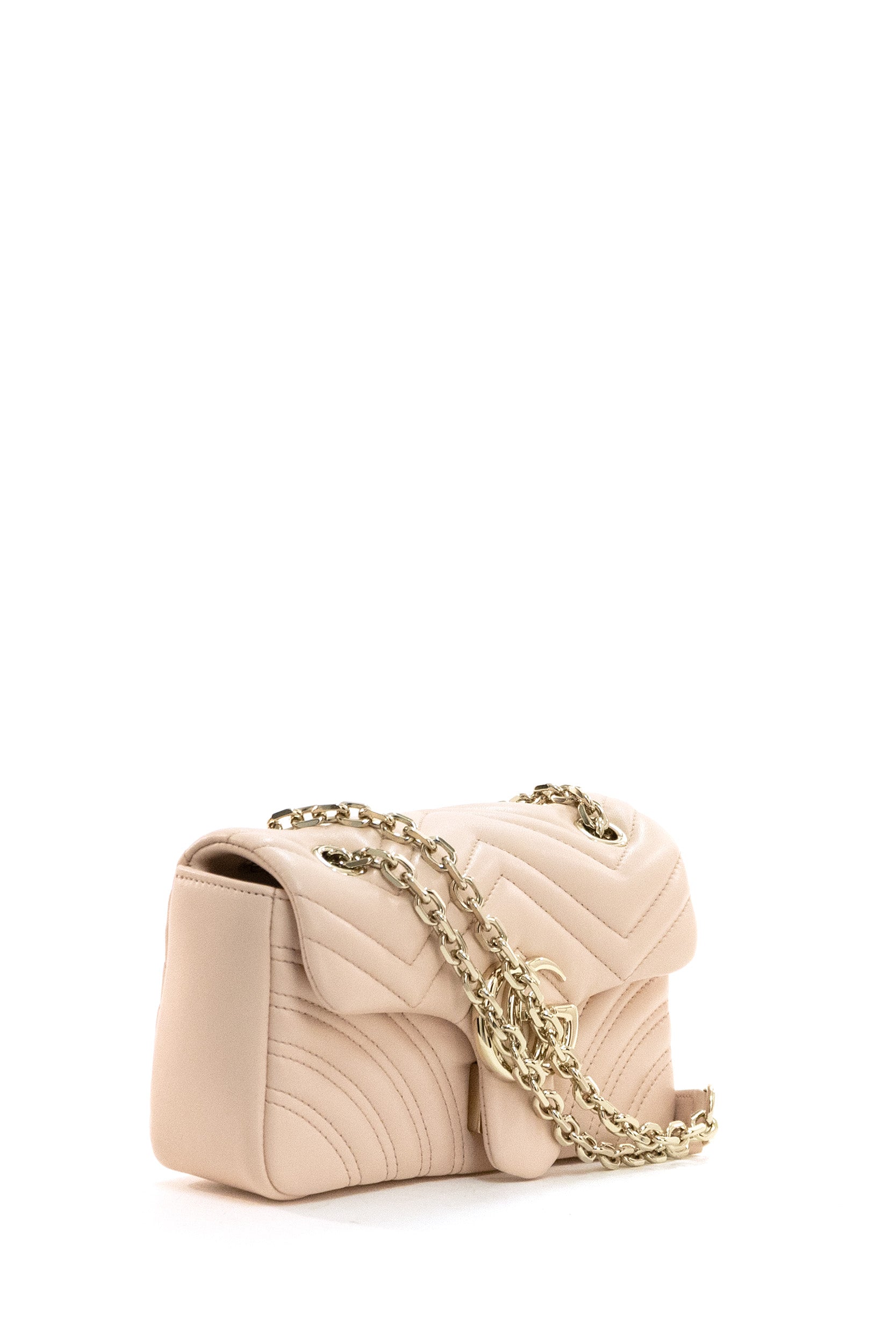 Borsa a spalla GG Marmont in pelle matelassé di colore rosa<BR/> 837280 AAE38 5739 GUCCI 