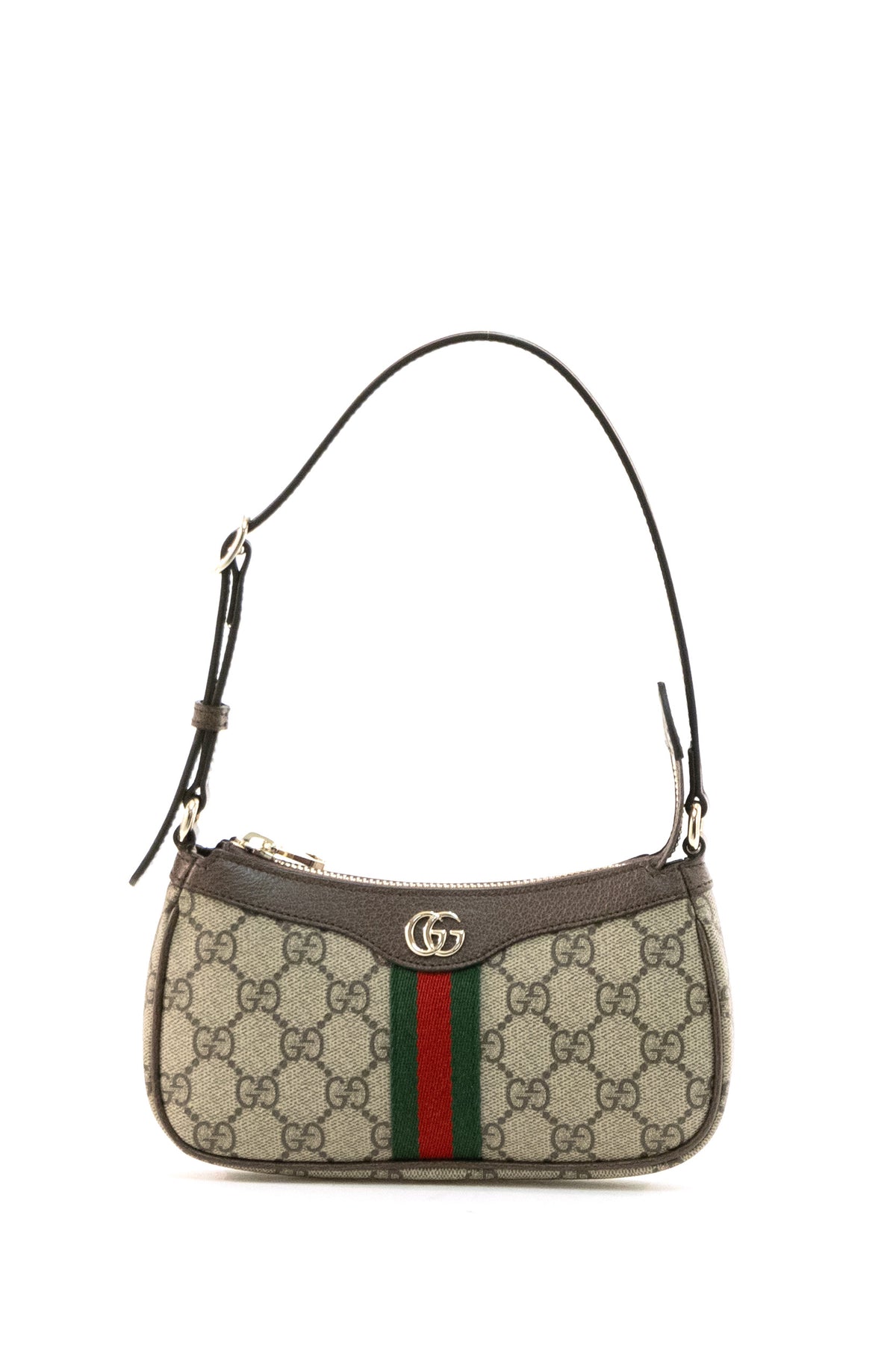 GUCCI Mini borsa Ophidia in tessuto GG beige e marrone scuro