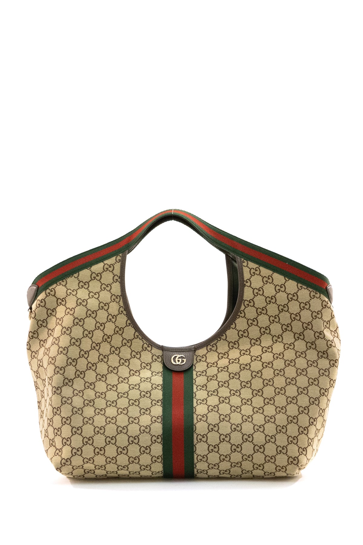 GUCCI Shopper Gucci Giglio in tessuto GG di colore beige, Cammello