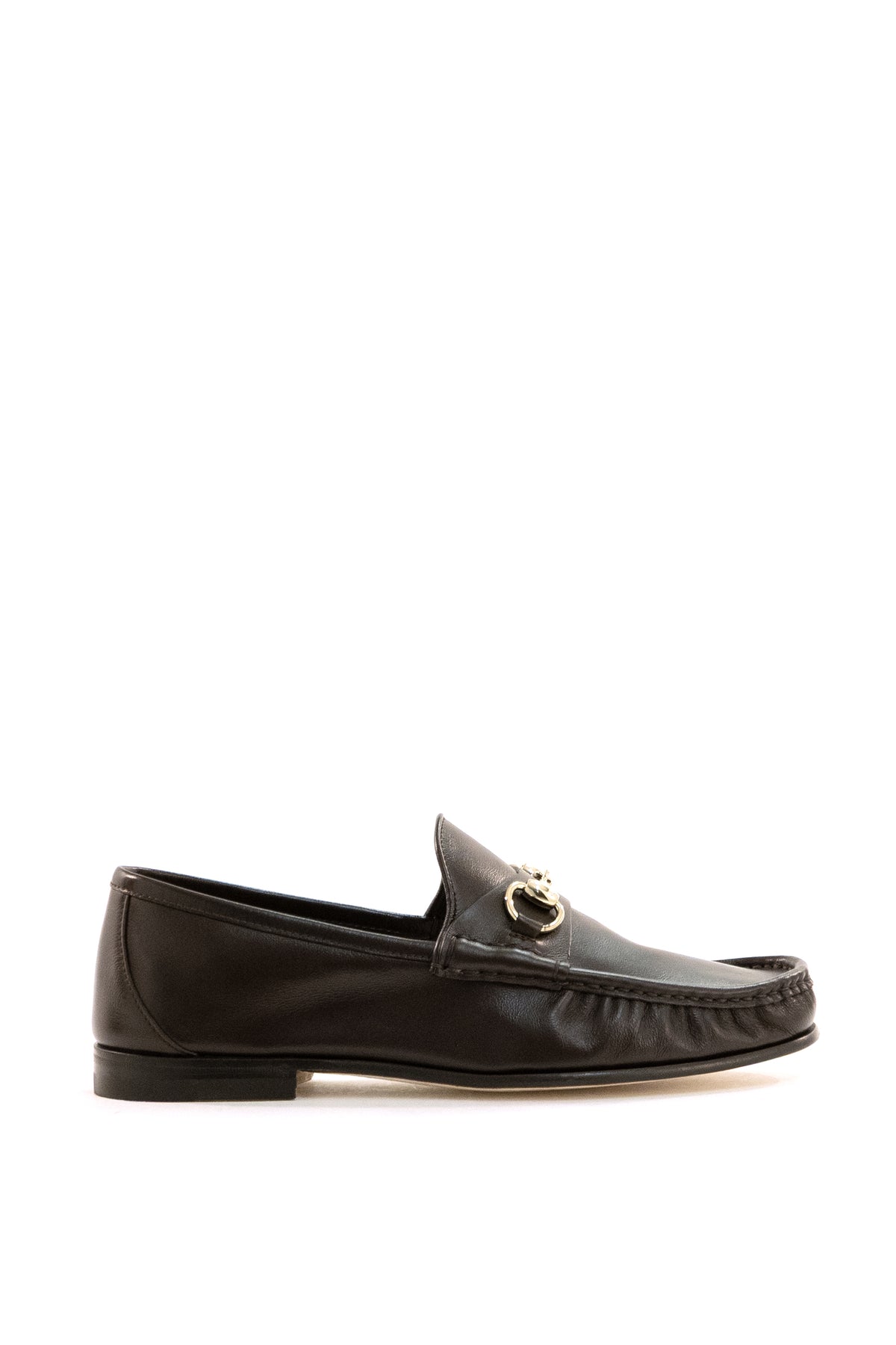 GUCCI Mocassini Gucci Lugano in pelle di colore marone scuro, Marrone