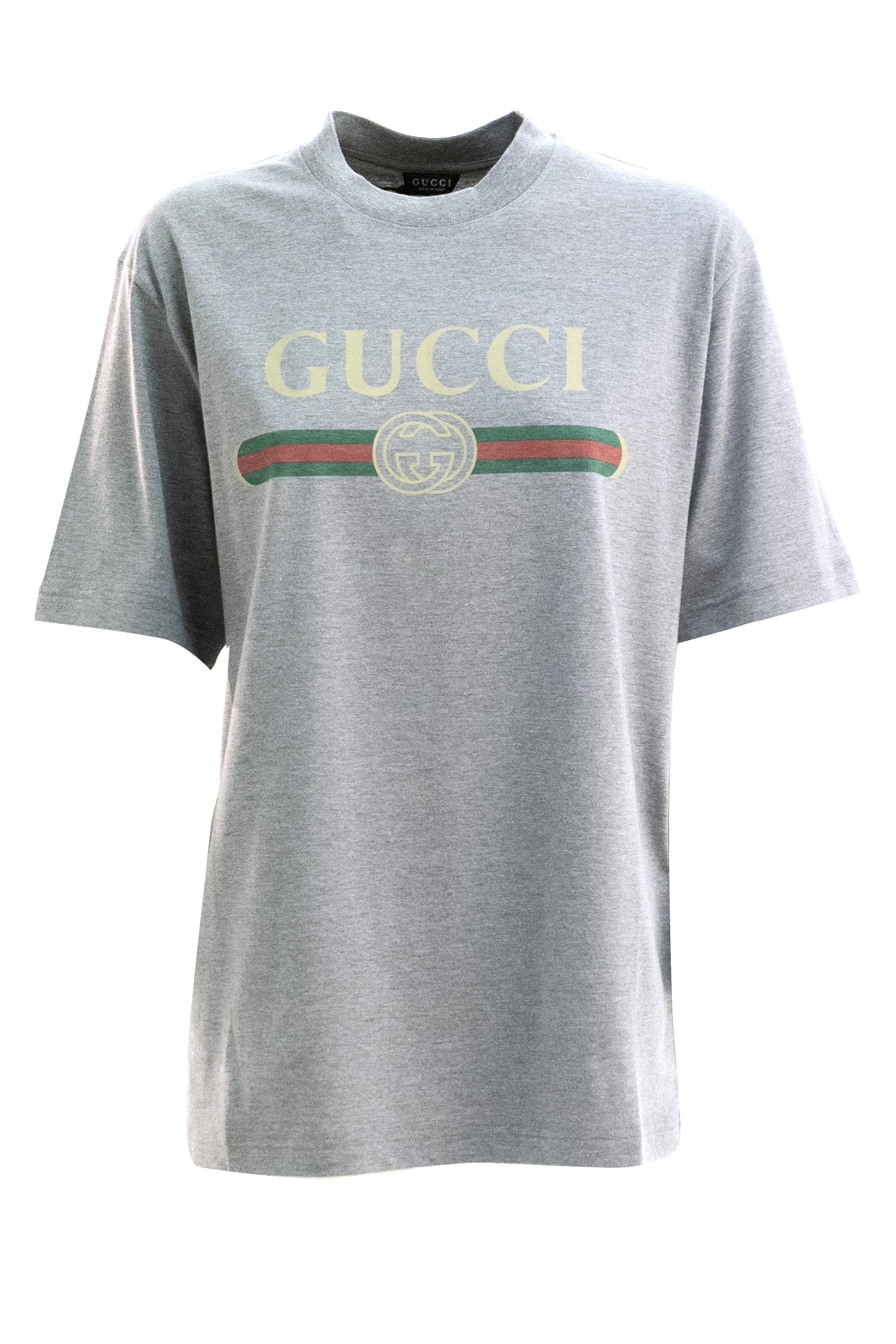 T-shirt in jersey di cotone di colore grigio<BR/> 865015 XJH1R 1230 GUCCI 