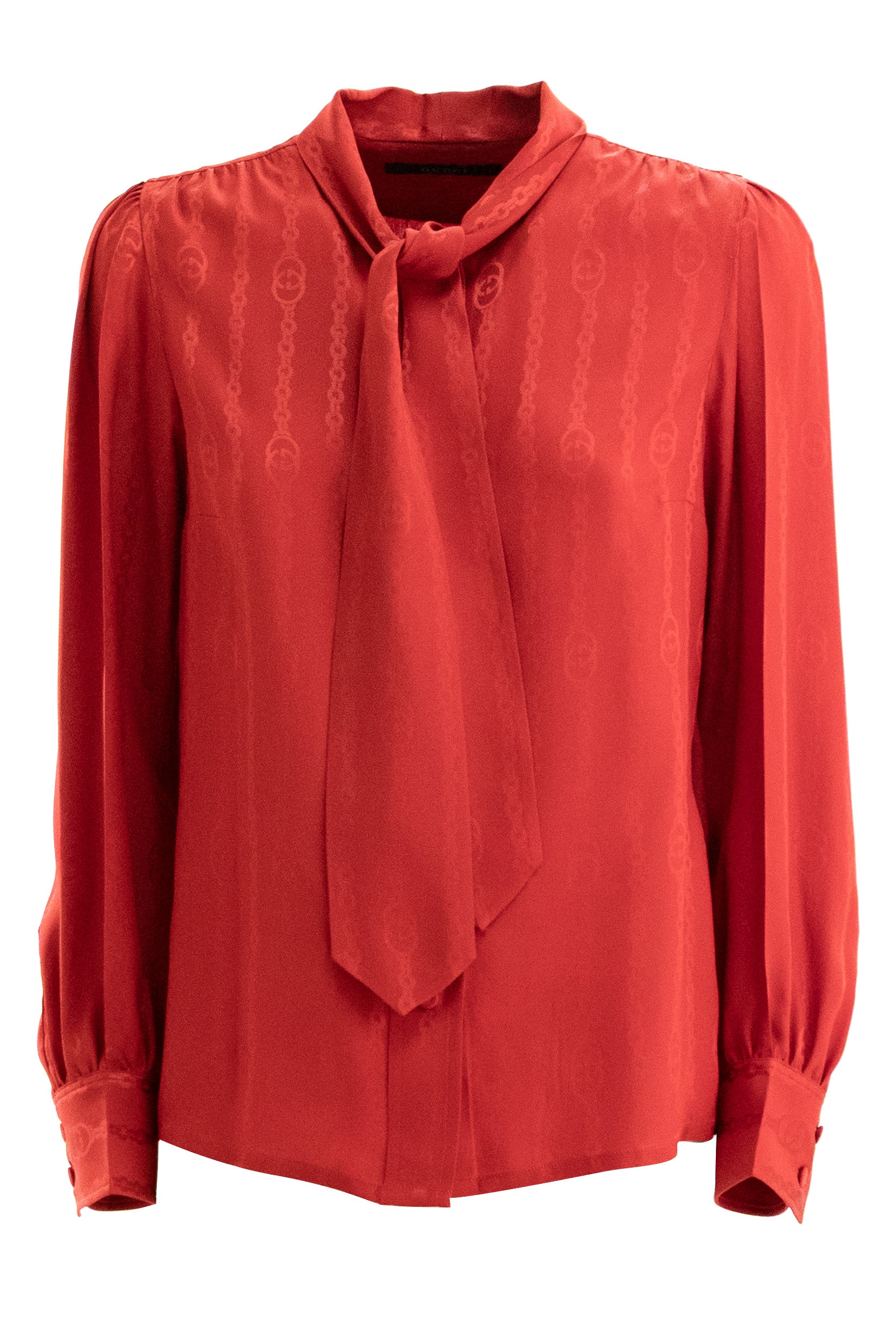 Camicia in seta jacquard di colore rosso 865102 ZAM48 6199 GUCCI 