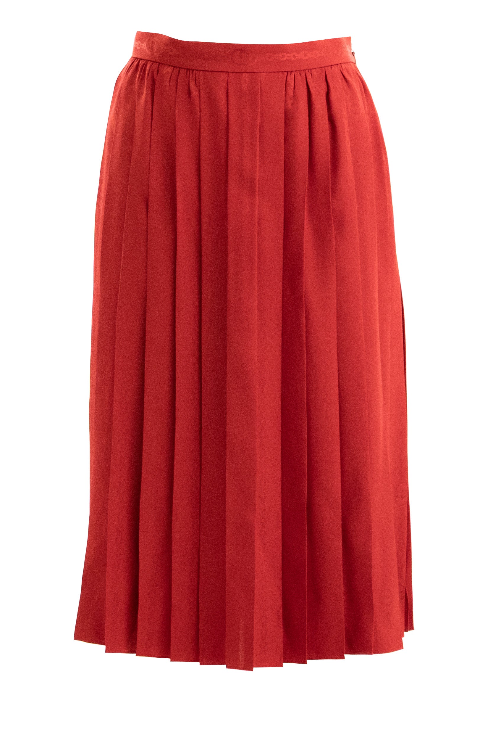 Gonna in seta jacquard di colore rosso<BR/> 865115 ZAM48 6199 GUCCI 