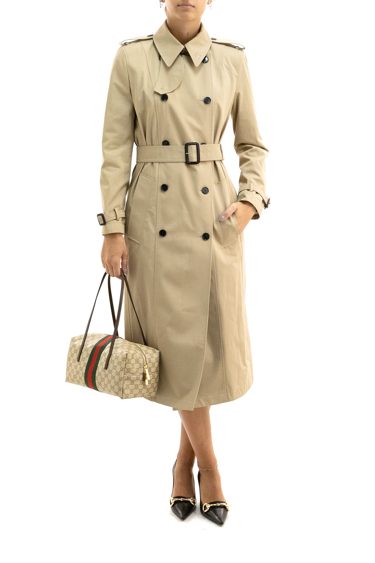 GUCCI Trench in gabardine color beige, view 2