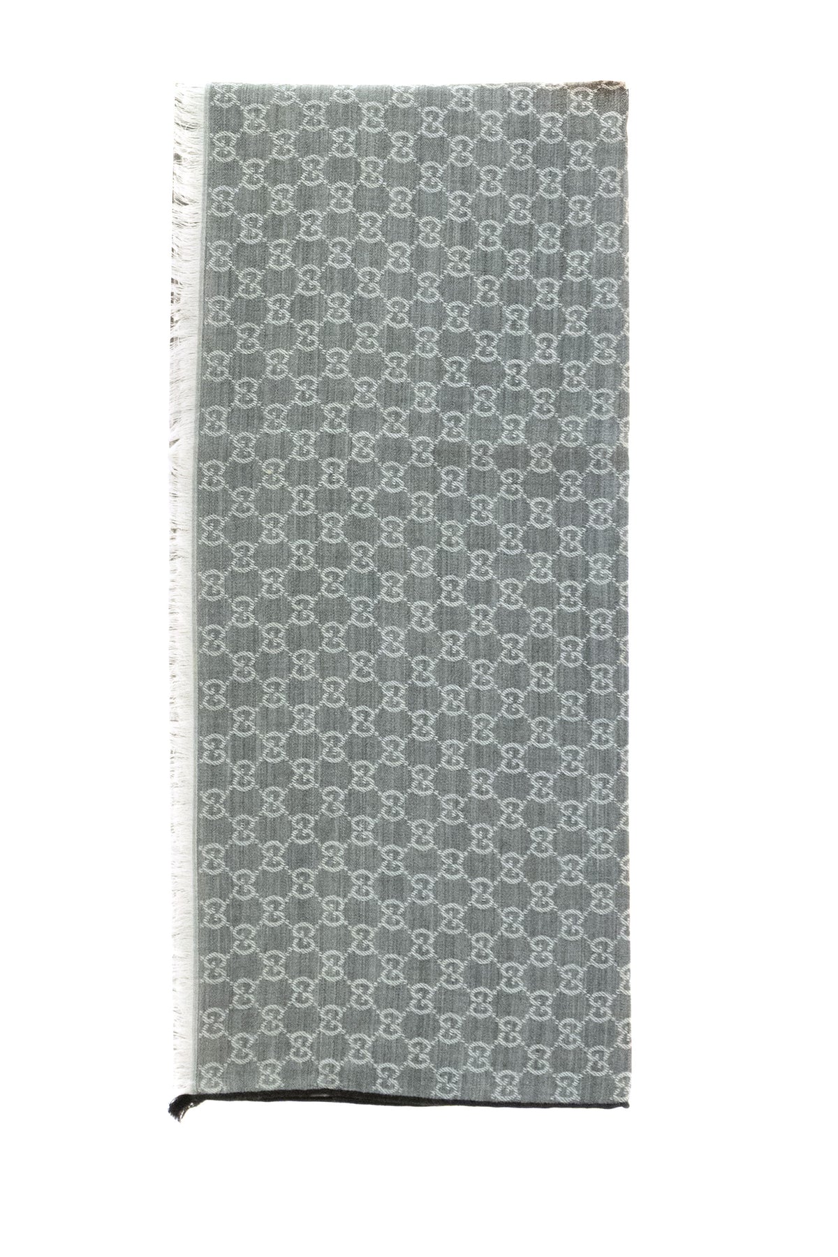 Sciarpa in lana e seta GG di colore grigio<BR/> 870543 4GAK3 1360 GUCCI 
