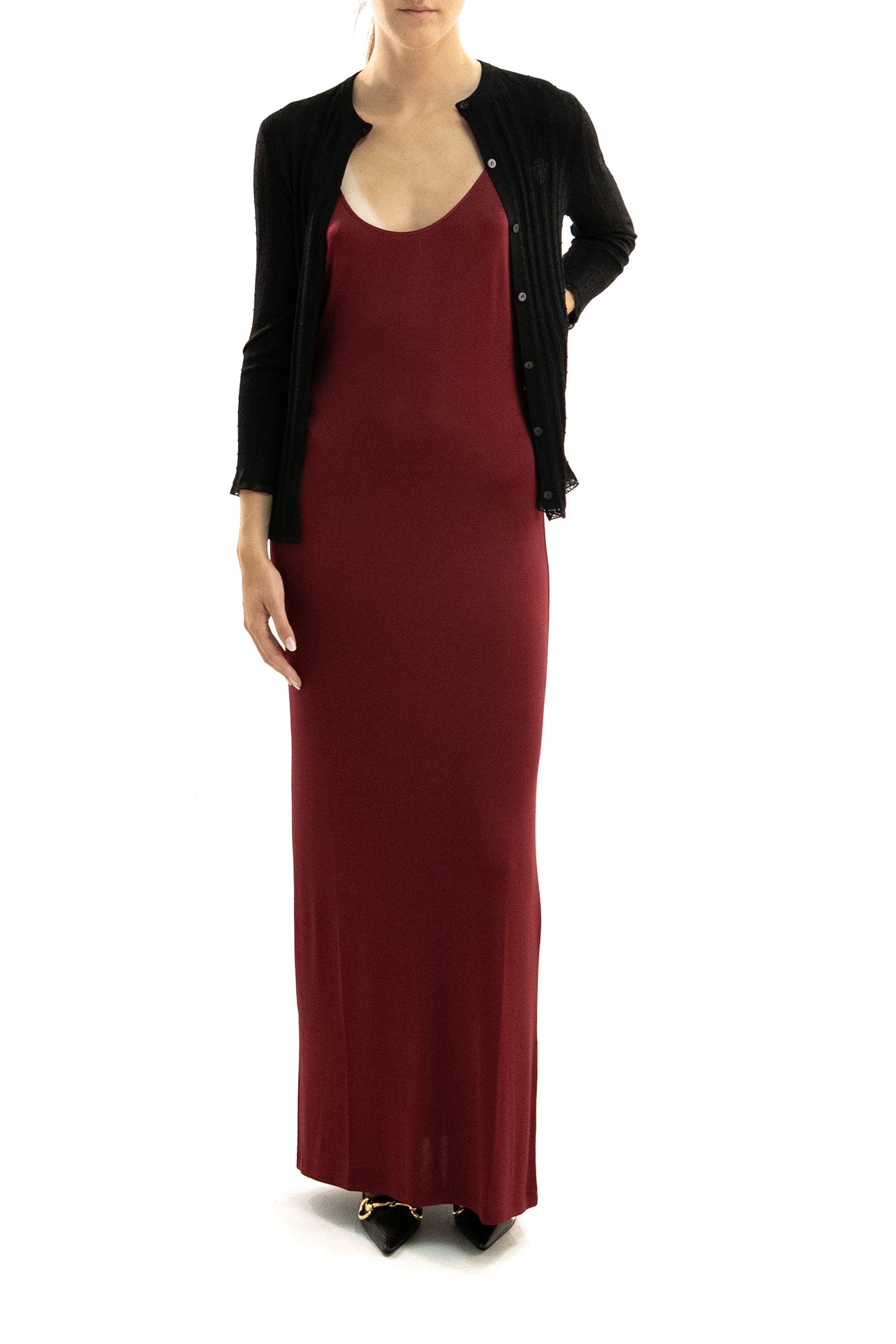 Cardigan in lana a coste di colore nero<BR/> 872617 XKFMK 1043 GUCCI 