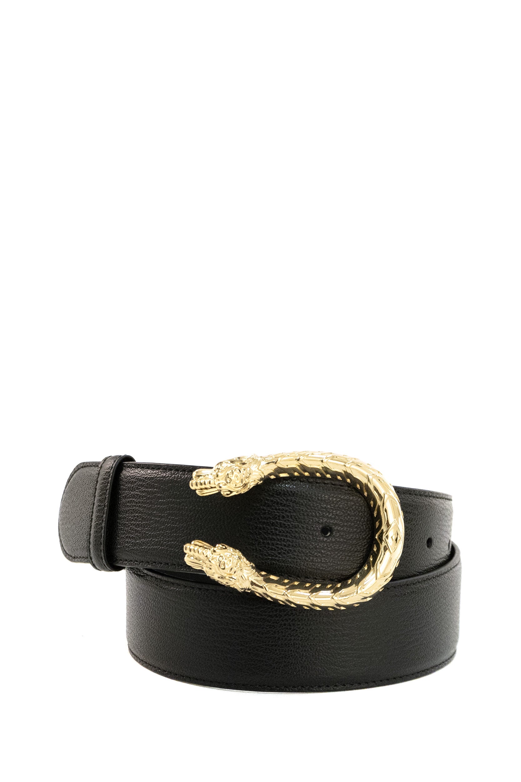 Cintura Dionysus in pelle lucida di colore nero<BR/> 874679 AAGCM 1000 GUCCI 