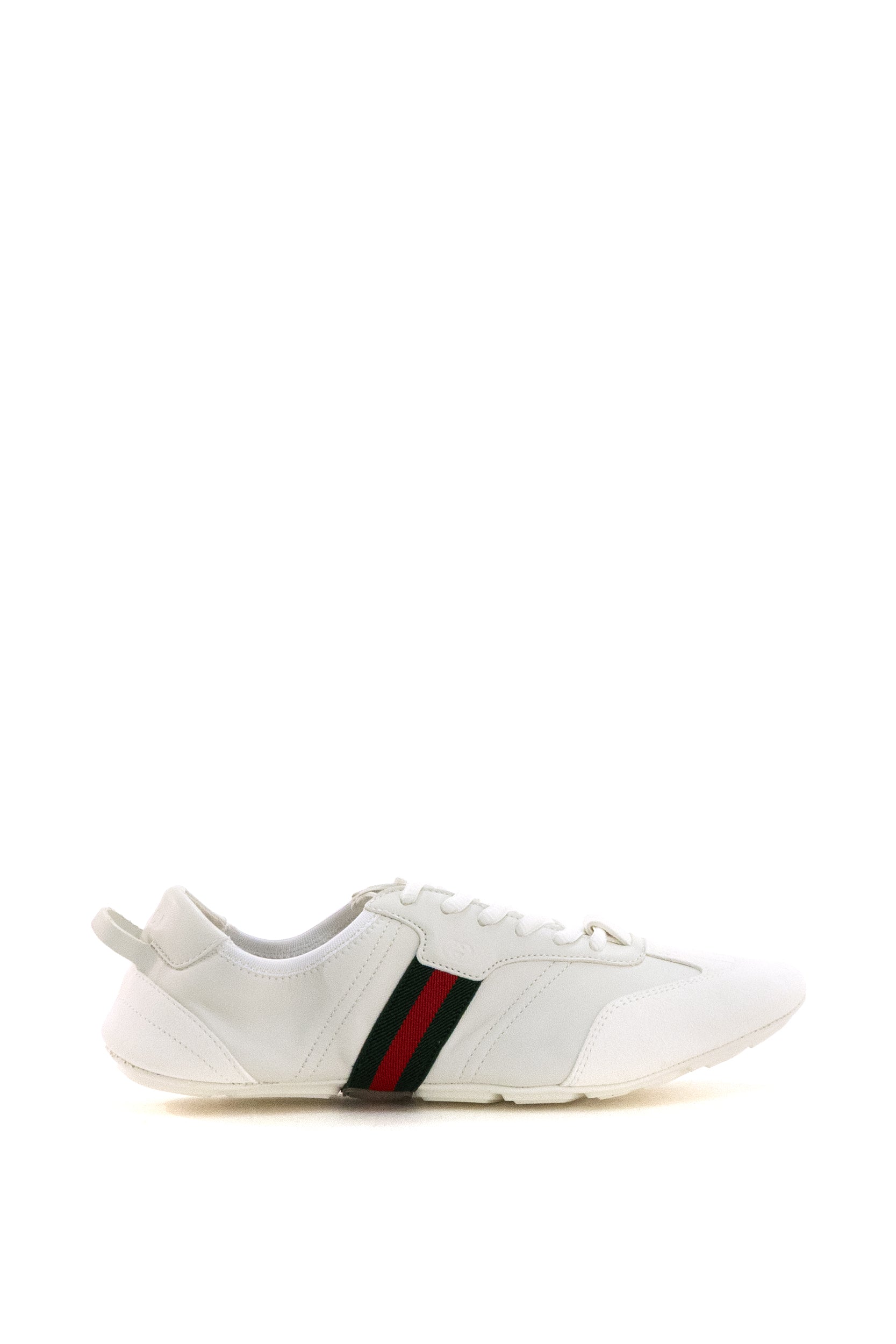 Sneakers Flex in suede e pelle di colore bianco<BR/> 874883 AAGY3 9049 GUCCI 