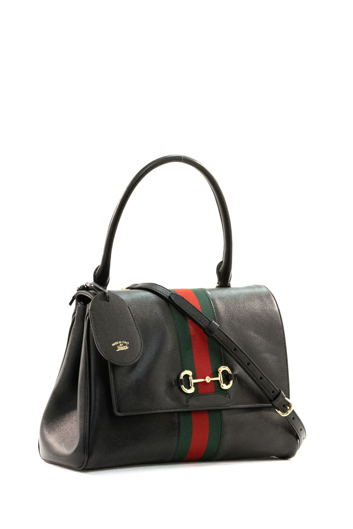 GUCCI Borsa Paparazzo in pelle di colore nero, vista 2