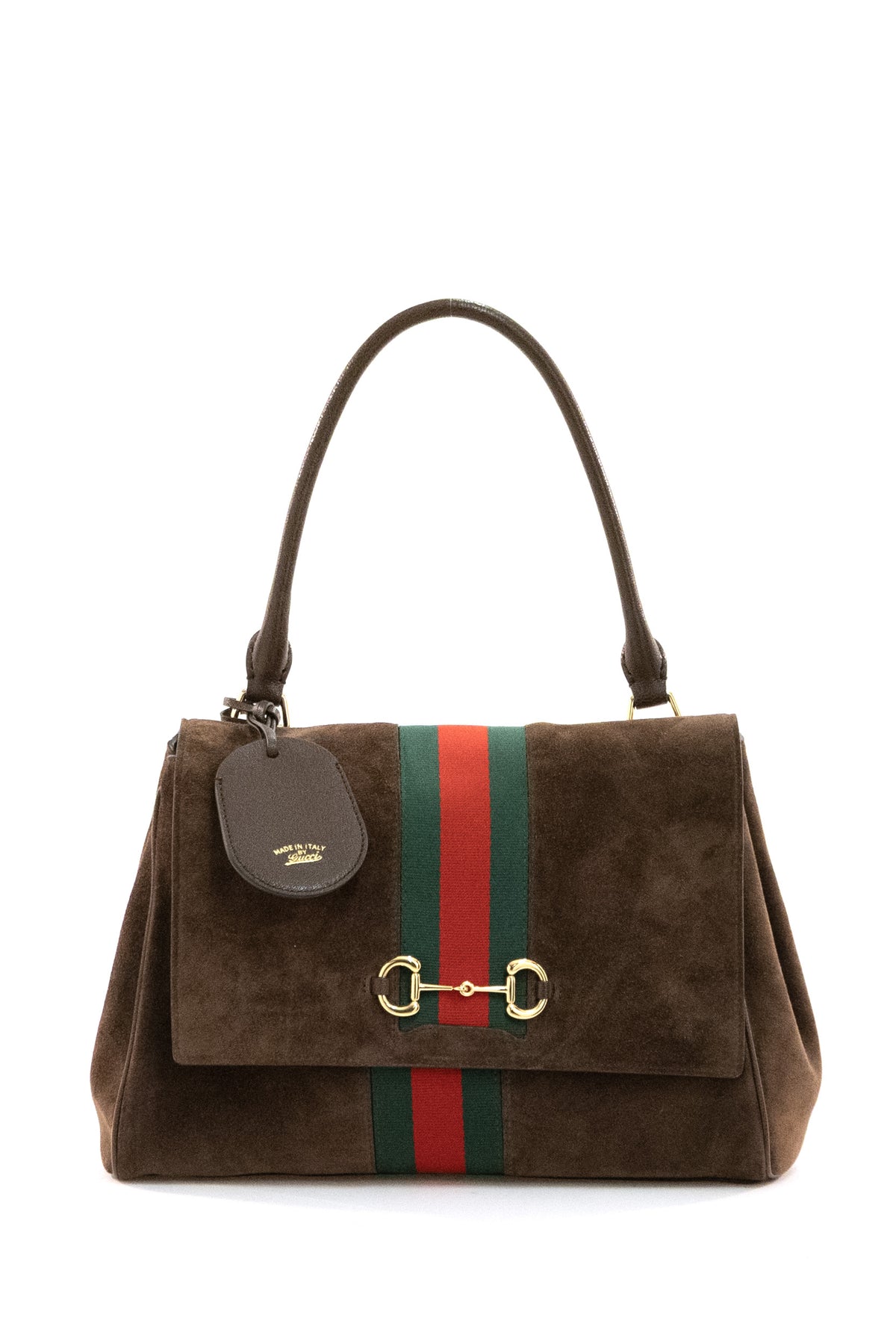 GUCCI Borsa Paparazzo in suede di colore marrone