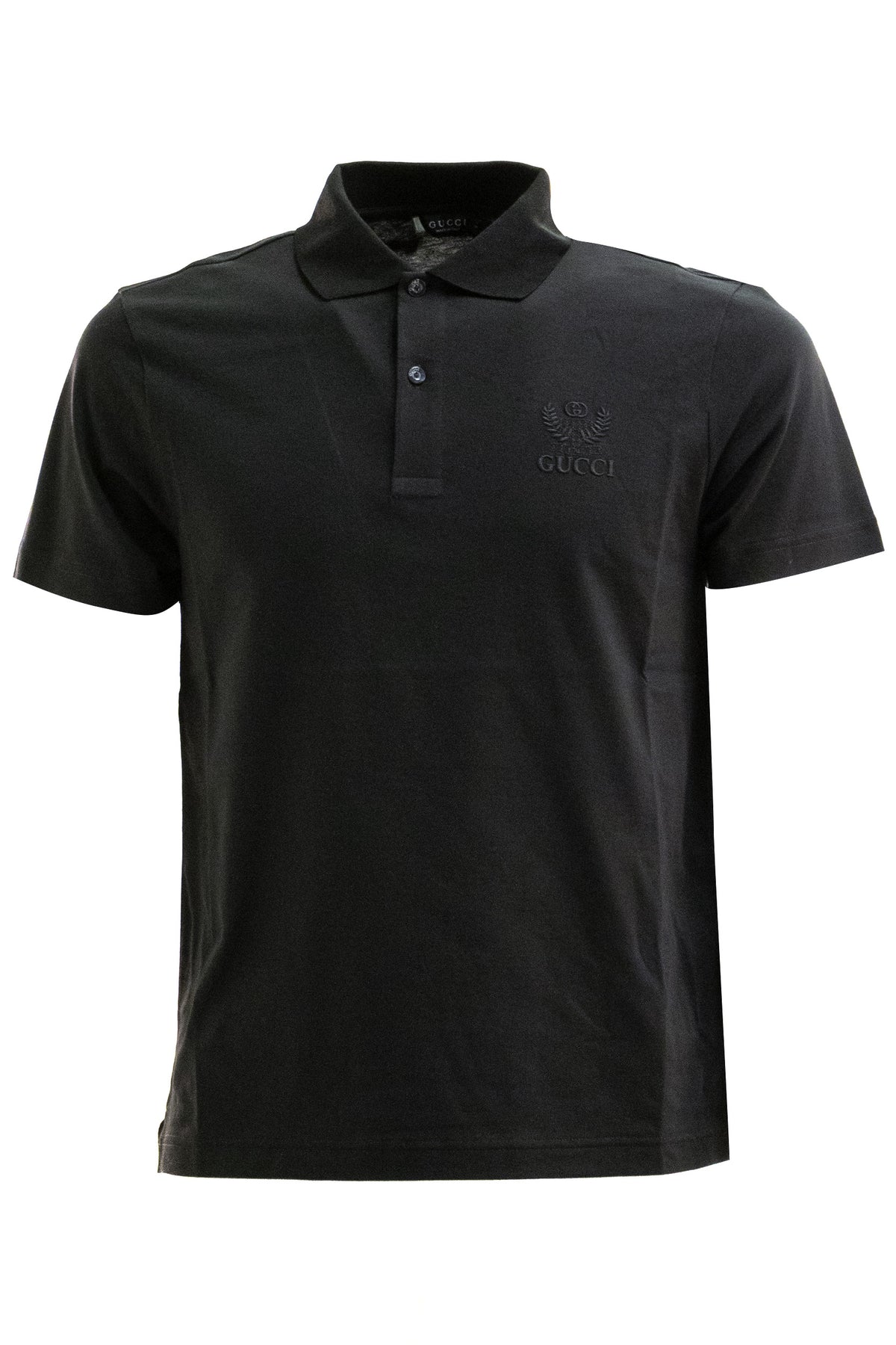 GUCCI Polo in jersey di cotone di colore nero