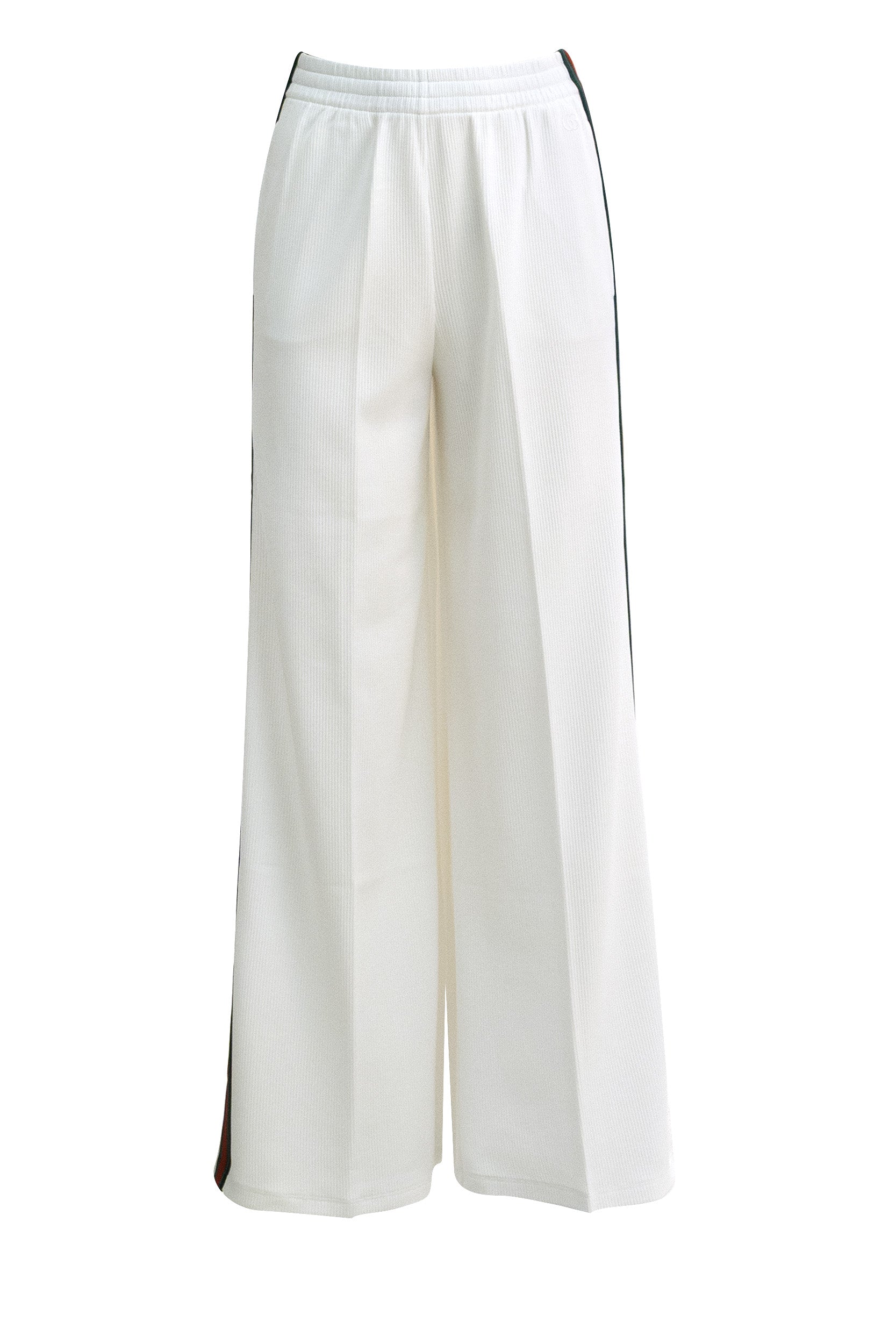 Pantaloni leisure in jersey di cotone a coste di colore bianco<BR/> 875675 XJHYN 9000 GUCCI 
