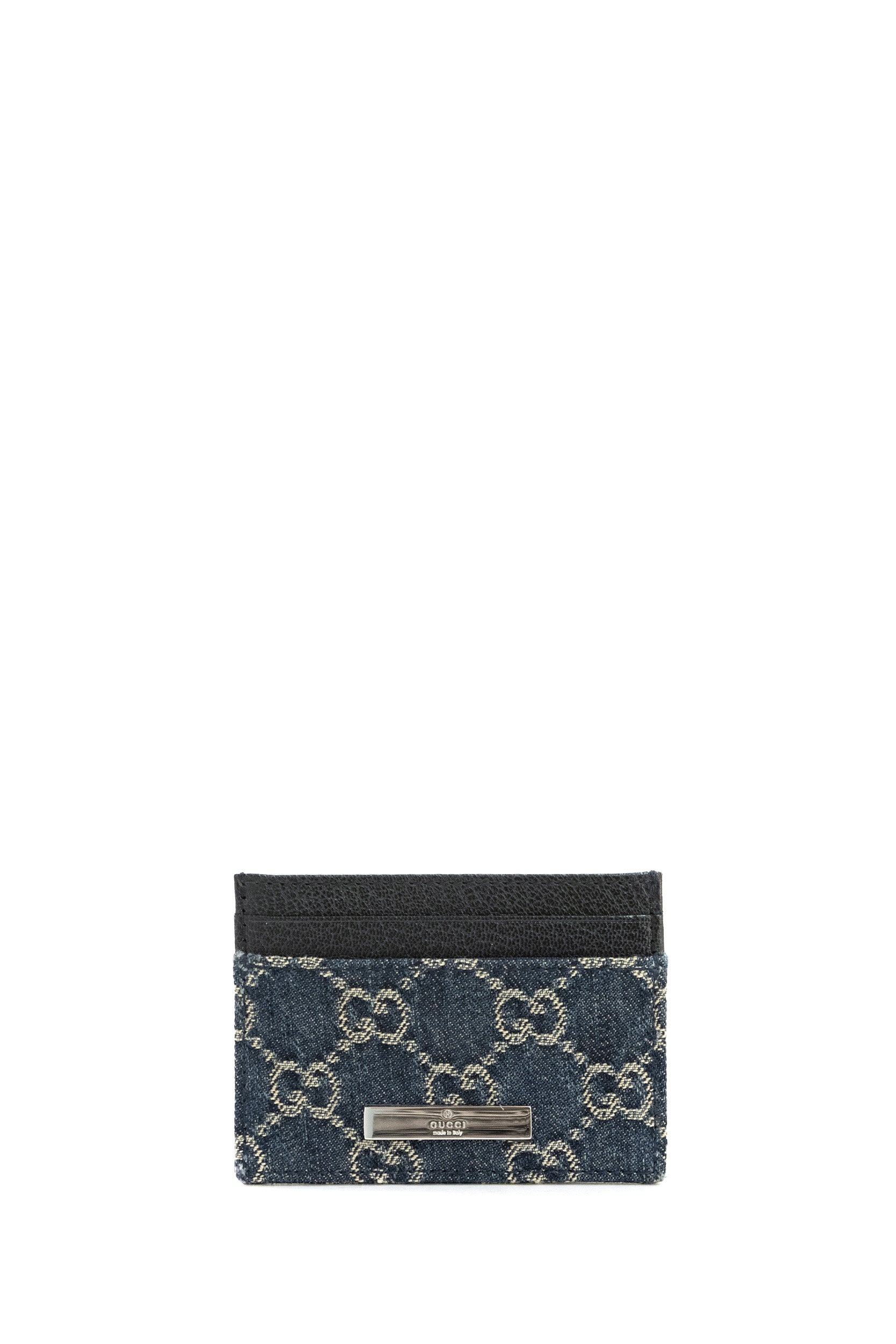 Porta carte in denim GG blu scuro effetto délavé<BR/> 875795 FAF8V 4541 GUCCI 