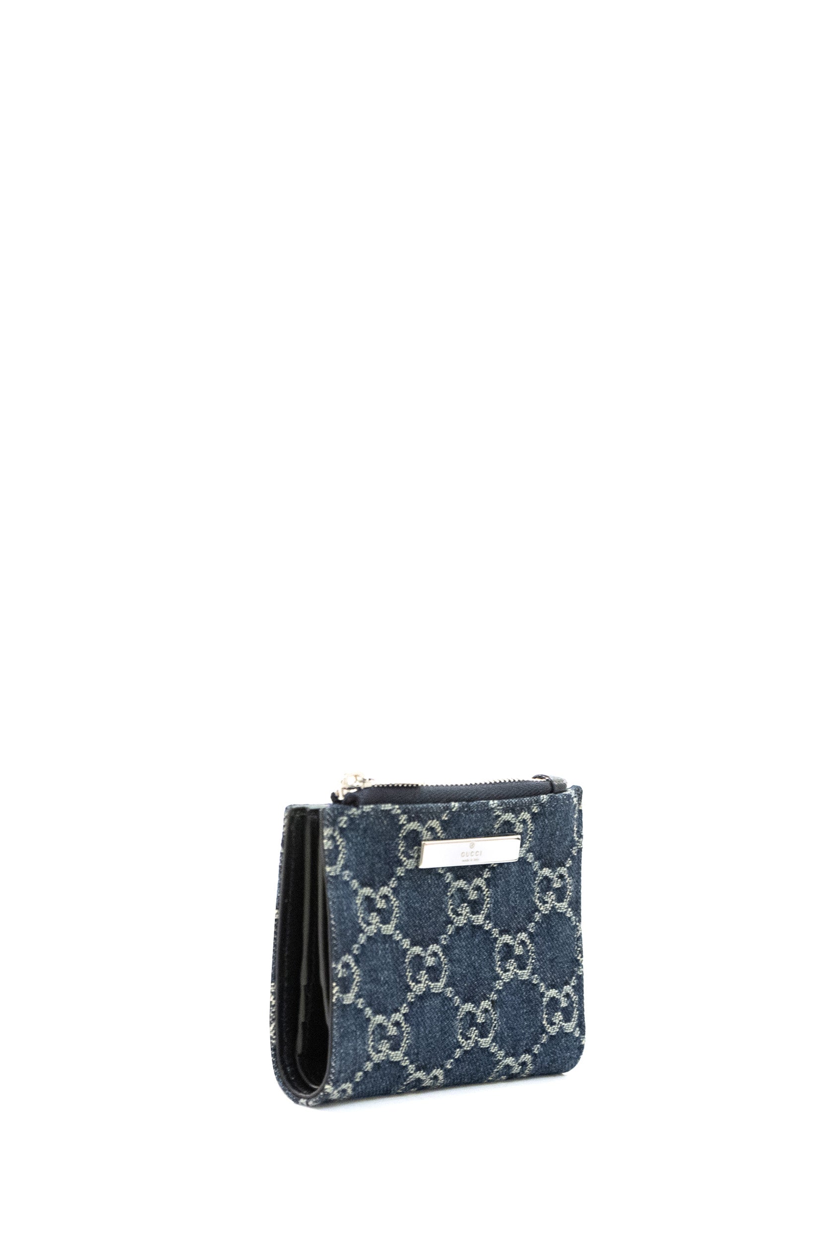 Portafoglio in denim GG blu scuro effetto délavé<BR/> 875798 FAF8V 4541 GUCCI 