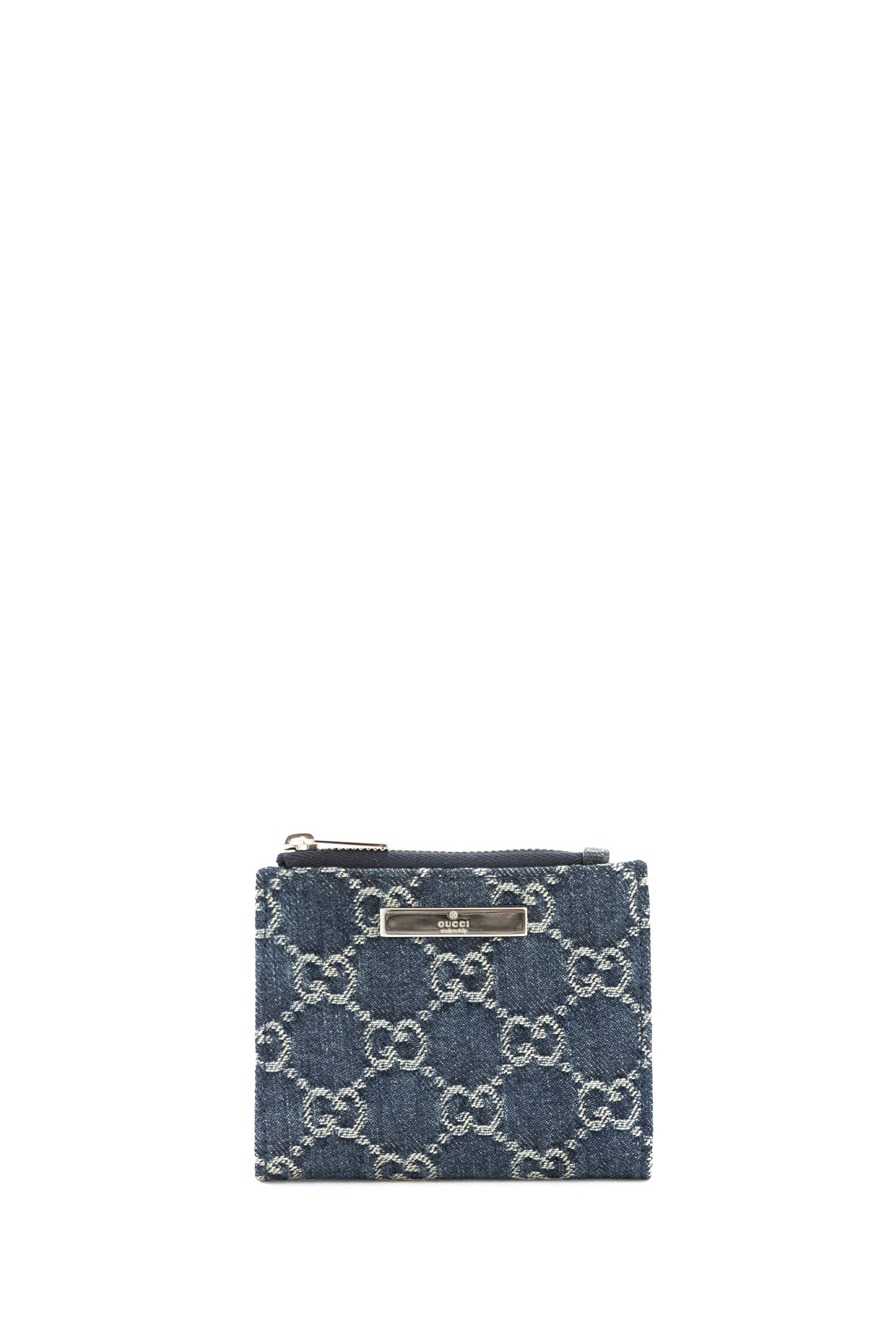 Portafoglio in denim GG blu scuro effetto délavé<BR/> 875798 FAF8V 4541 GUCCI 