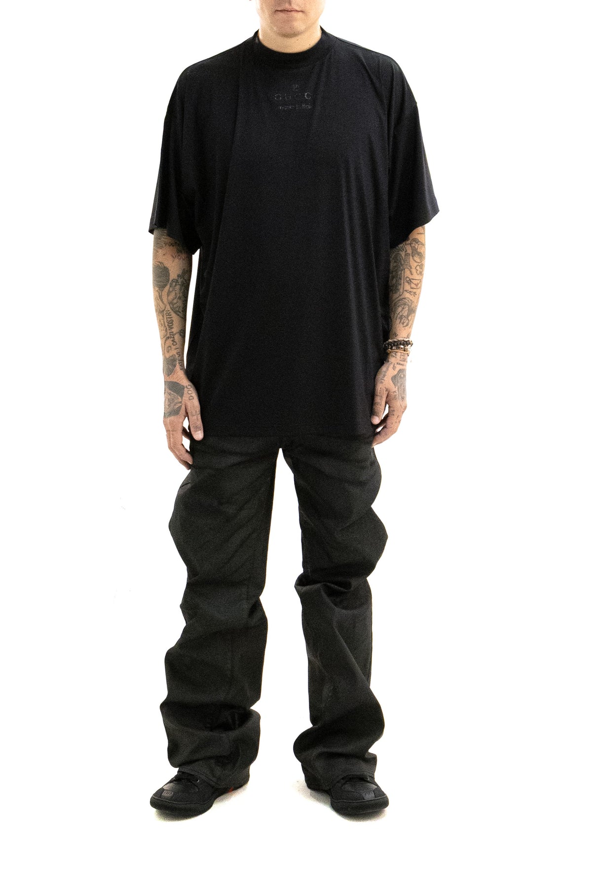 GUCCI T-shirt in jersey modal di colore nero, vista 2