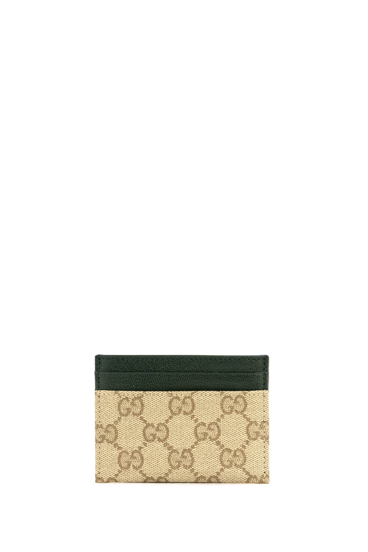 GUCCI Portacarte Gucci Essence Classic in tessuto GG spalmato sabbia e marrone, Marrone/beige, vista 2