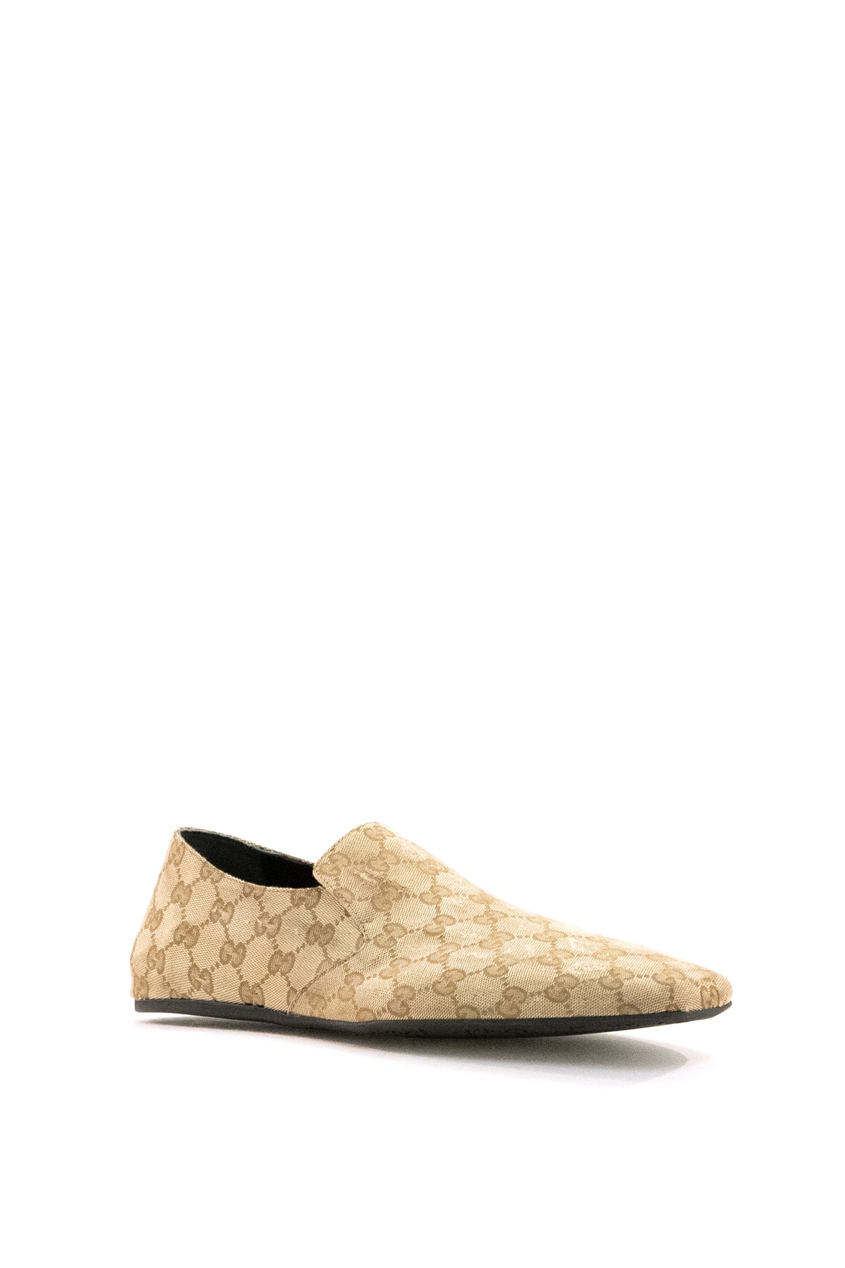 GUCCI Beige GG fabric Cupertino loafers, view 2