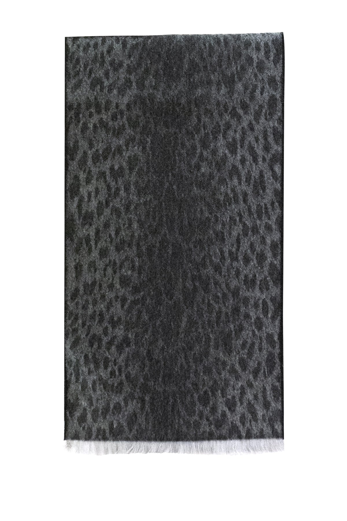 GUCCI Sciarpa in lana di colore grigio e nero, vista 2