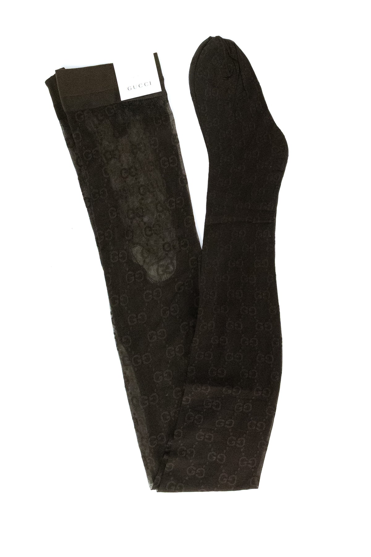 GUCCI Collant in nylon stretch GG di colore marrone