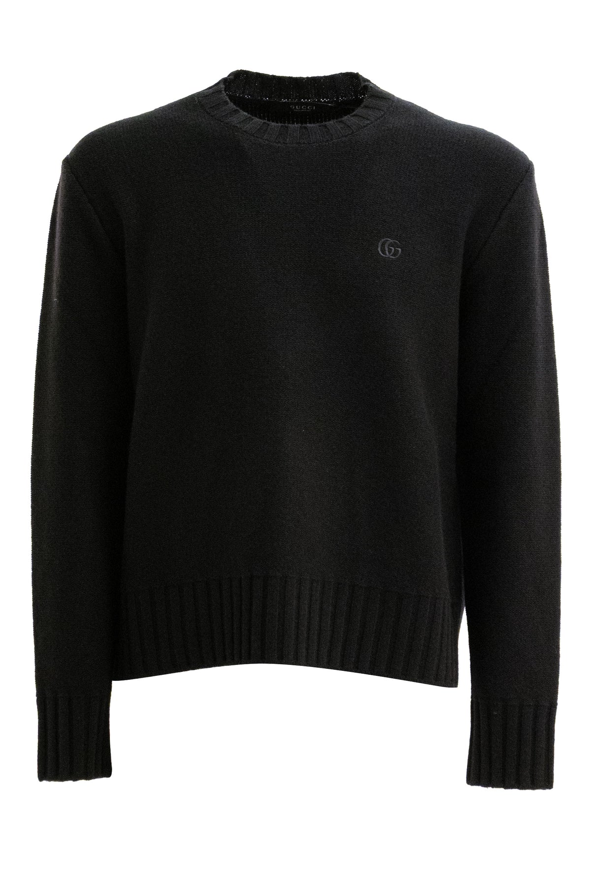 GUCCI Pullover in maglia di lana e cashmere di colore nero