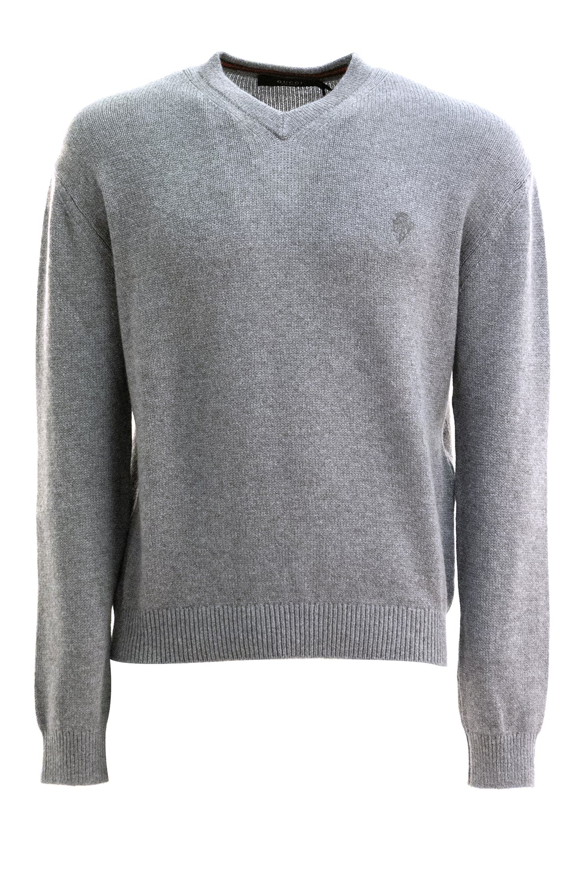 GUCCI Pullover in maglia di cashmere di colore grigio, Multi